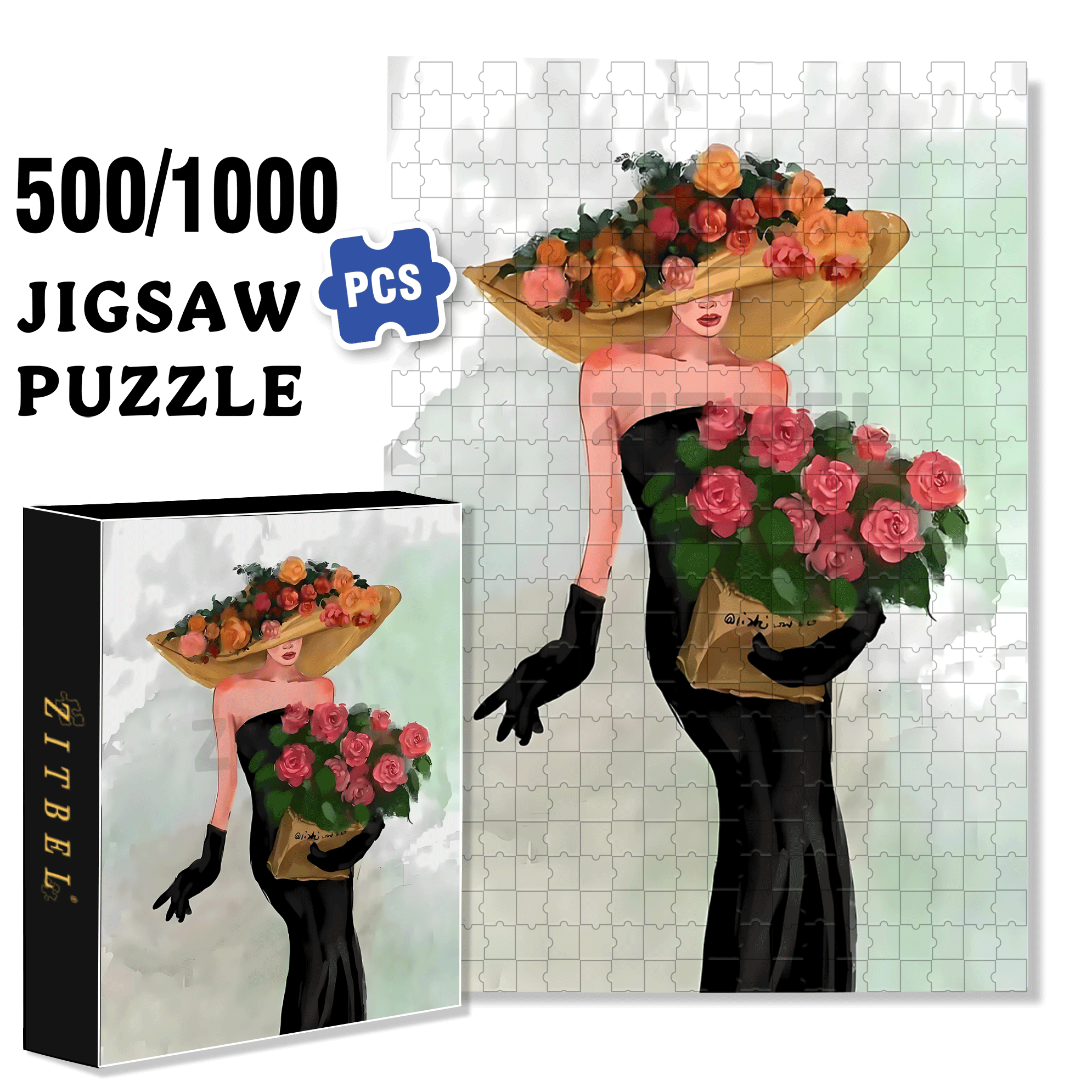 Beauty Is A Sustainable Form Of Energy 2 500pcs/1000pcs Jigsaw Puzzle, Scratch-Resistant, Interactive Family Game & Brain-Boosting DIY Decor, Perfect for Halloween, Christmas & New Year Gifts, Family Puzzle Game