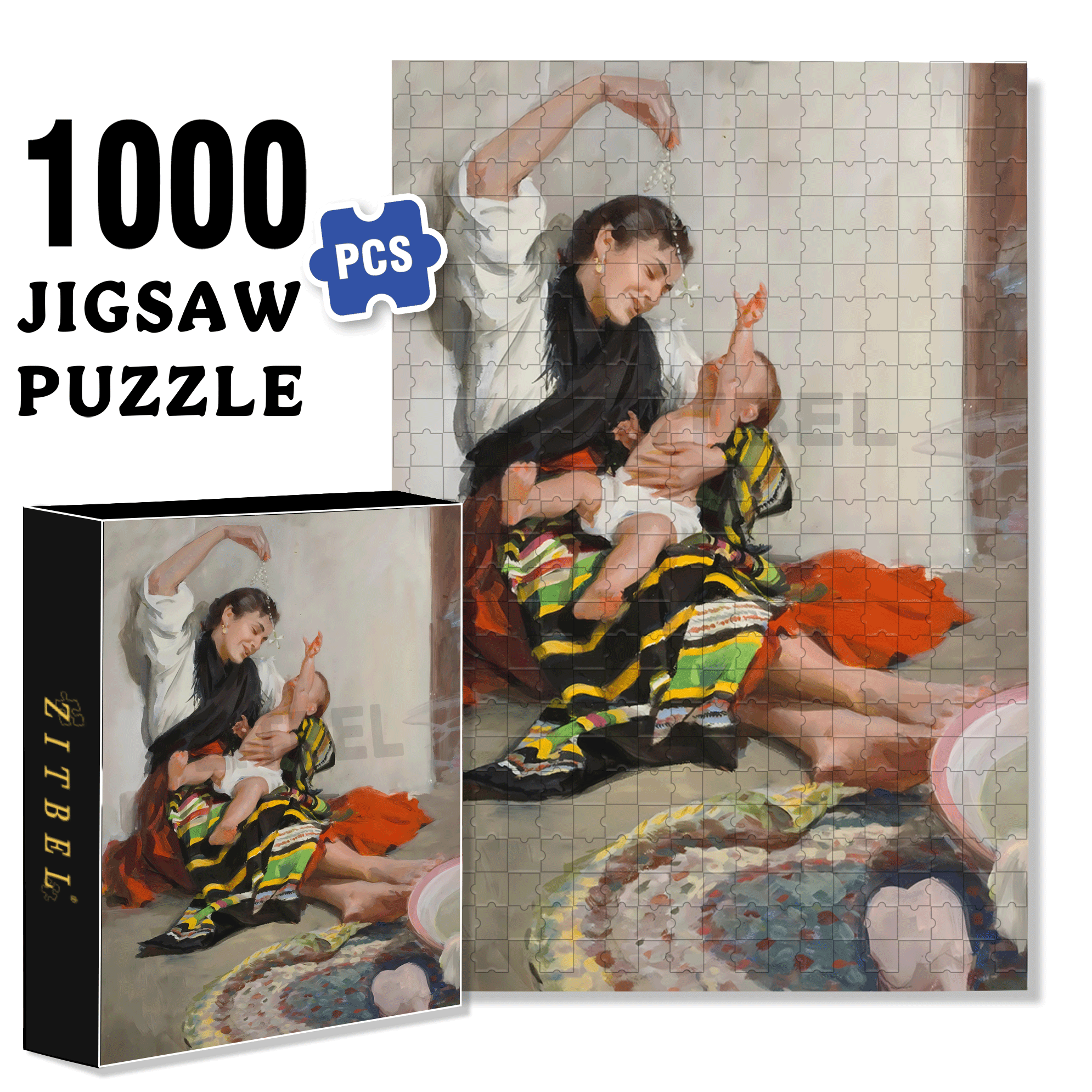 Becoming A Mother 2 500pcs/1000pcs Jigsaw Puzzle, Scratch-Resistant, Interactive Family Game & Brain-Boosting DIY Decor, Perfect for Halloween, Christmas & New Year Gifts, Family Puzzle Game