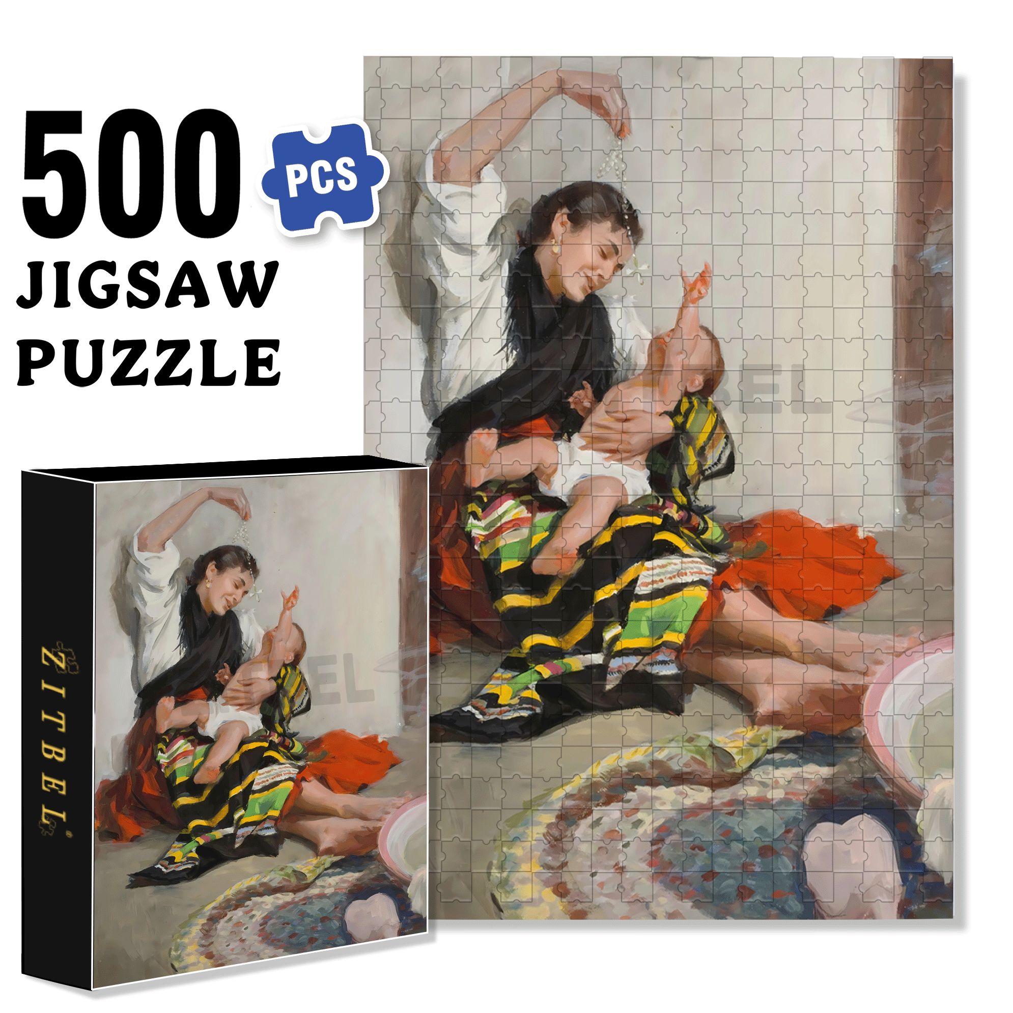 Becoming A Mother 2 500pcs/1000pcs Jigsaw Puzzle, Scratch-Resistant, Interactive Family Game & Brain-Boosting DIY Decor, Perfect for Halloween, Christmas & New Year Gifts, Family Puzzle Game