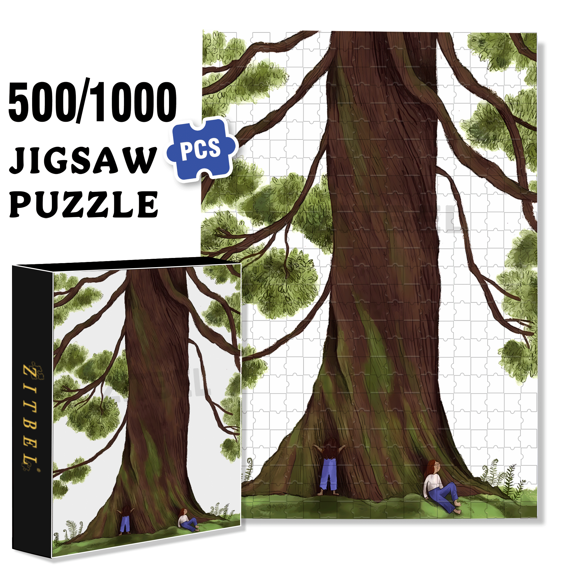Dialogue With Nature 500pcs/1000pcs Jigsaw Puzzle, Scratch-Resistant, Interactive Family Game & Brain-Boosting DIY Decor, Perfect for Halloween, Christmas & New Year Gifts, Family Puzzle Game