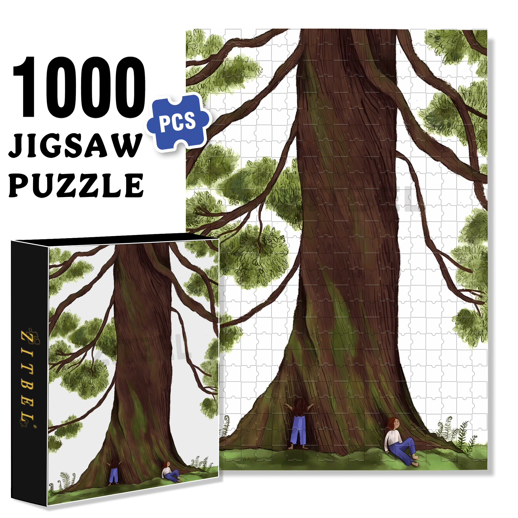 Dialogue With Nature 500pcs/1000pcs Jigsaw Puzzle, Scratch-Resistant, Interactive Family Game & Brain-Boosting DIY Decor, Perfect for Halloween, Christmas & New Year Gifts, Family Puzzle Game