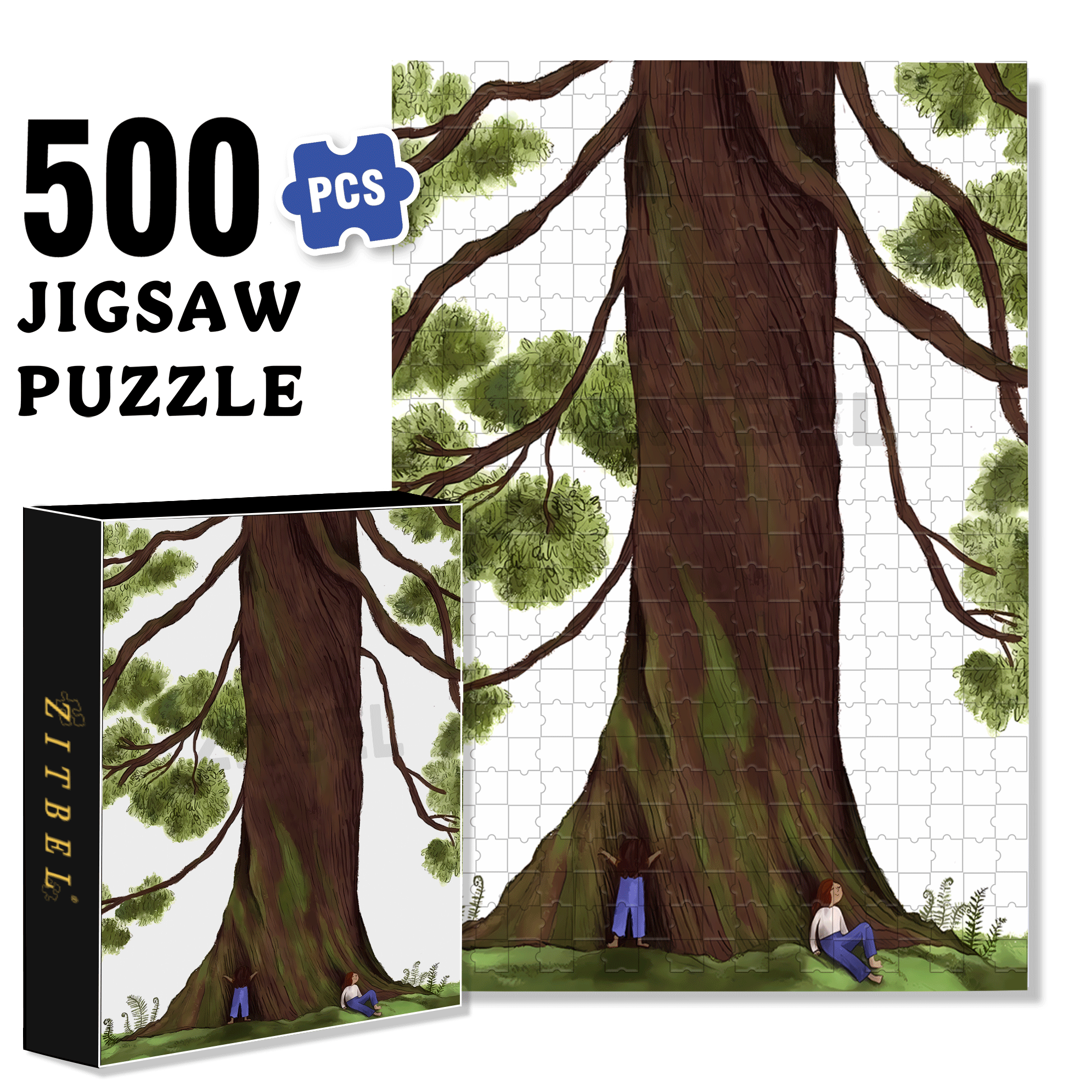 Dialogue With Nature 500pcs/1000pcs Jigsaw Puzzle, Scratch-Resistant, Interactive Family Game & Brain-Boosting DIY Decor, Perfect for Halloween, Christmas & New Year Gifts, Family Puzzle Game