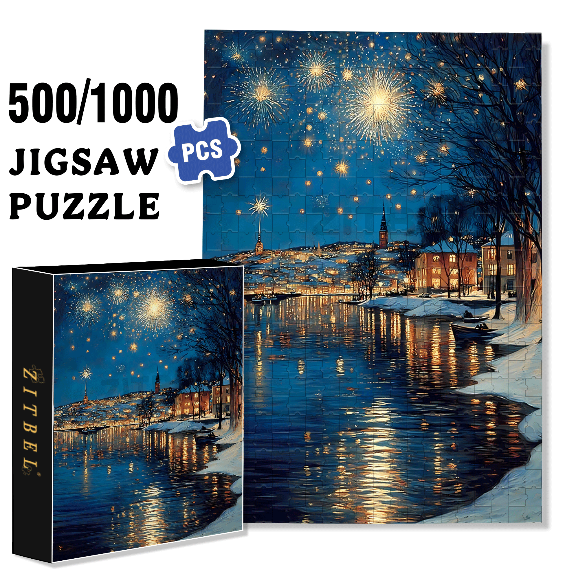 Experience The Tranquility And Profundity Of Nature 2 500pcs/1000pcs Jigsaw Puzzle, Scratch-Resistant, Interactive Family Game & Brain-Boosting DIY Decor, Perfect for Halloween, Christmas & New Year Gifts, Family Puzzle Game