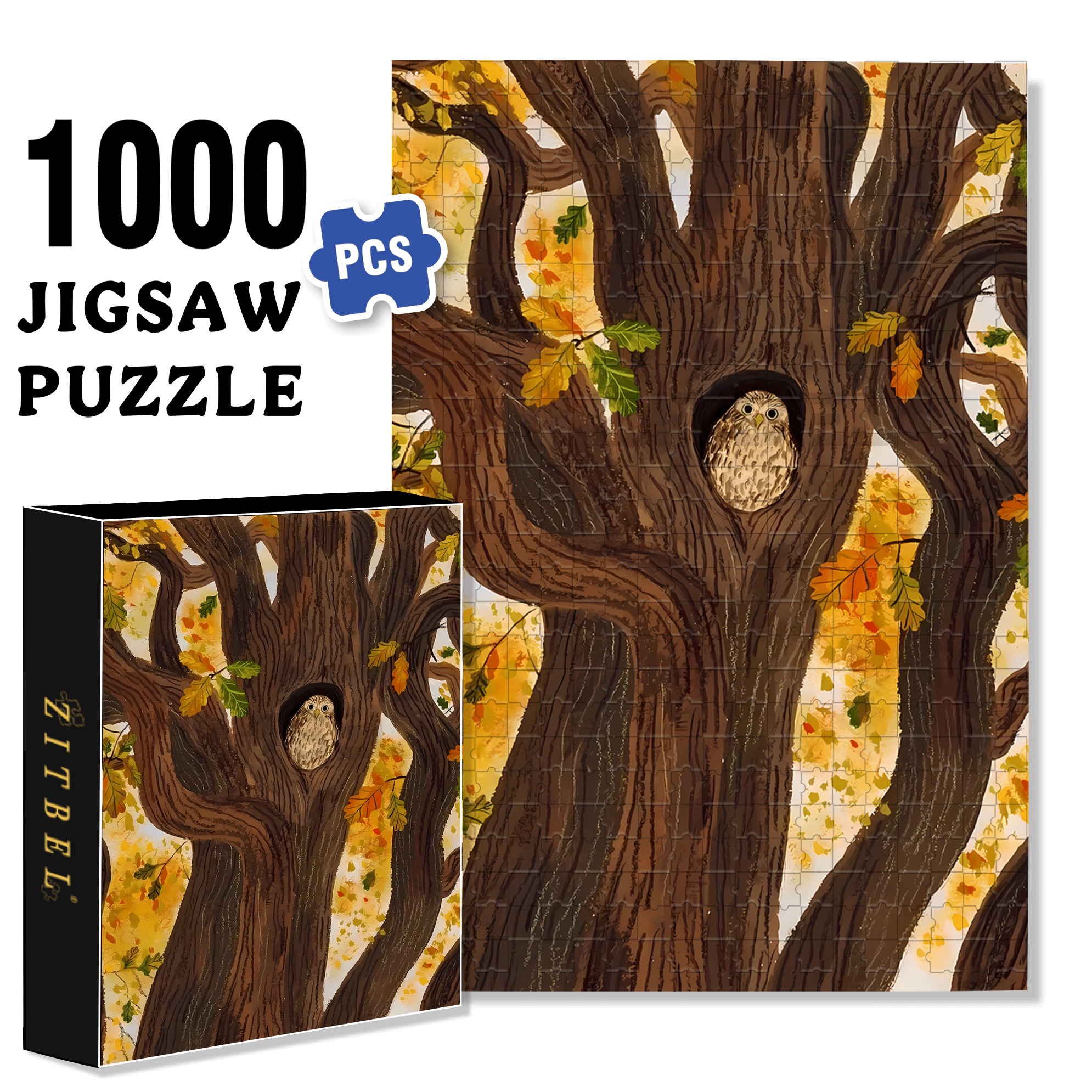 Experience The Tranquility And Profundity Of Nature 4 500pcs/1000pcs Jigsaw Puzzle, Scratch-Resistant, Interactive Family Game & Brain-Boosting DIY Decor, Perfect for Halloween, Christmas & New Year Gifts, Family Puzzle Game