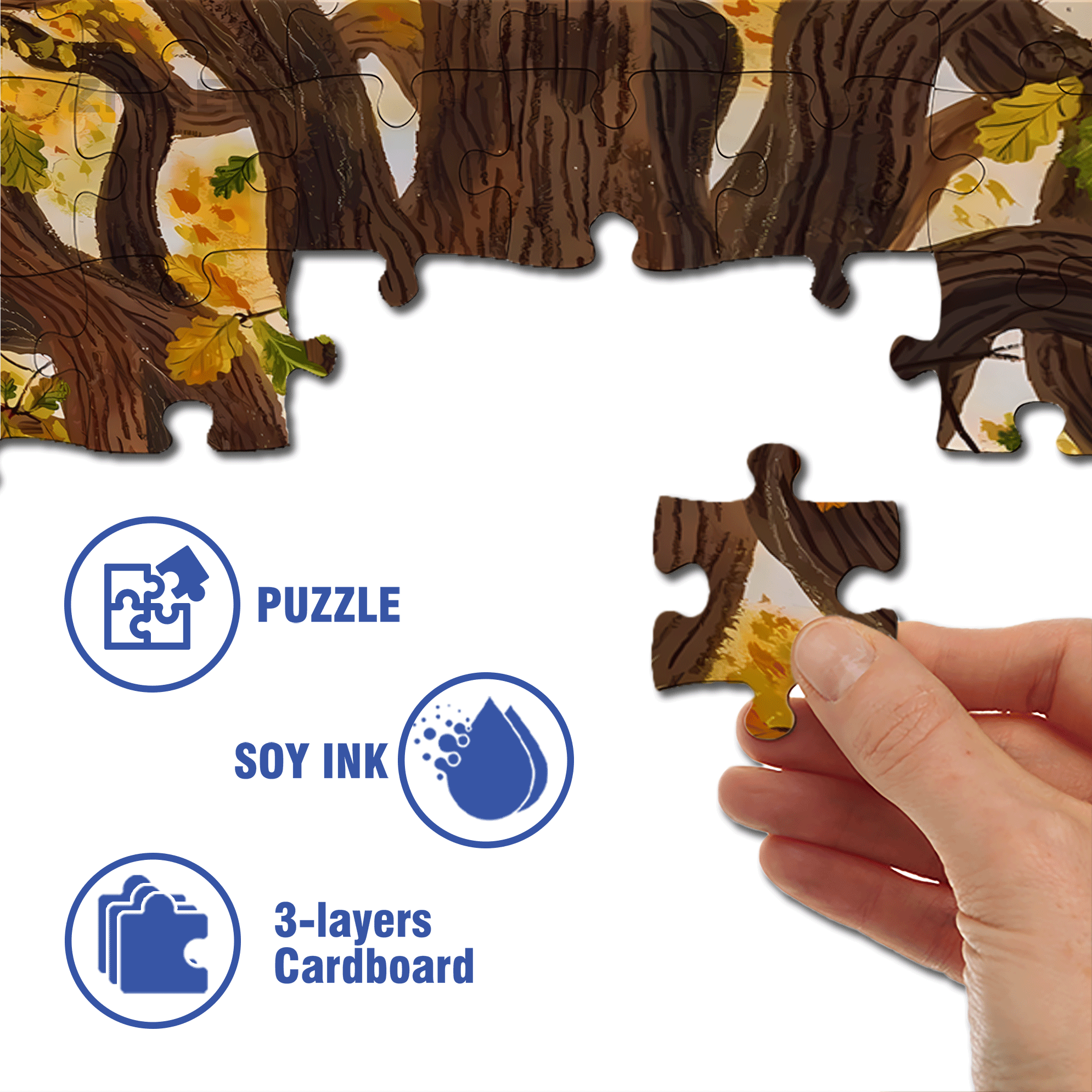 Experience The Tranquility And Profundity Of Nature 4 500pcs/1000pcs Jigsaw Puzzle, Scratch-Resistant, Interactive Family Game & Brain-Boosting DIY Decor, Perfect for Halloween, Christmas & New Year Gifts, Family Puzzle Game