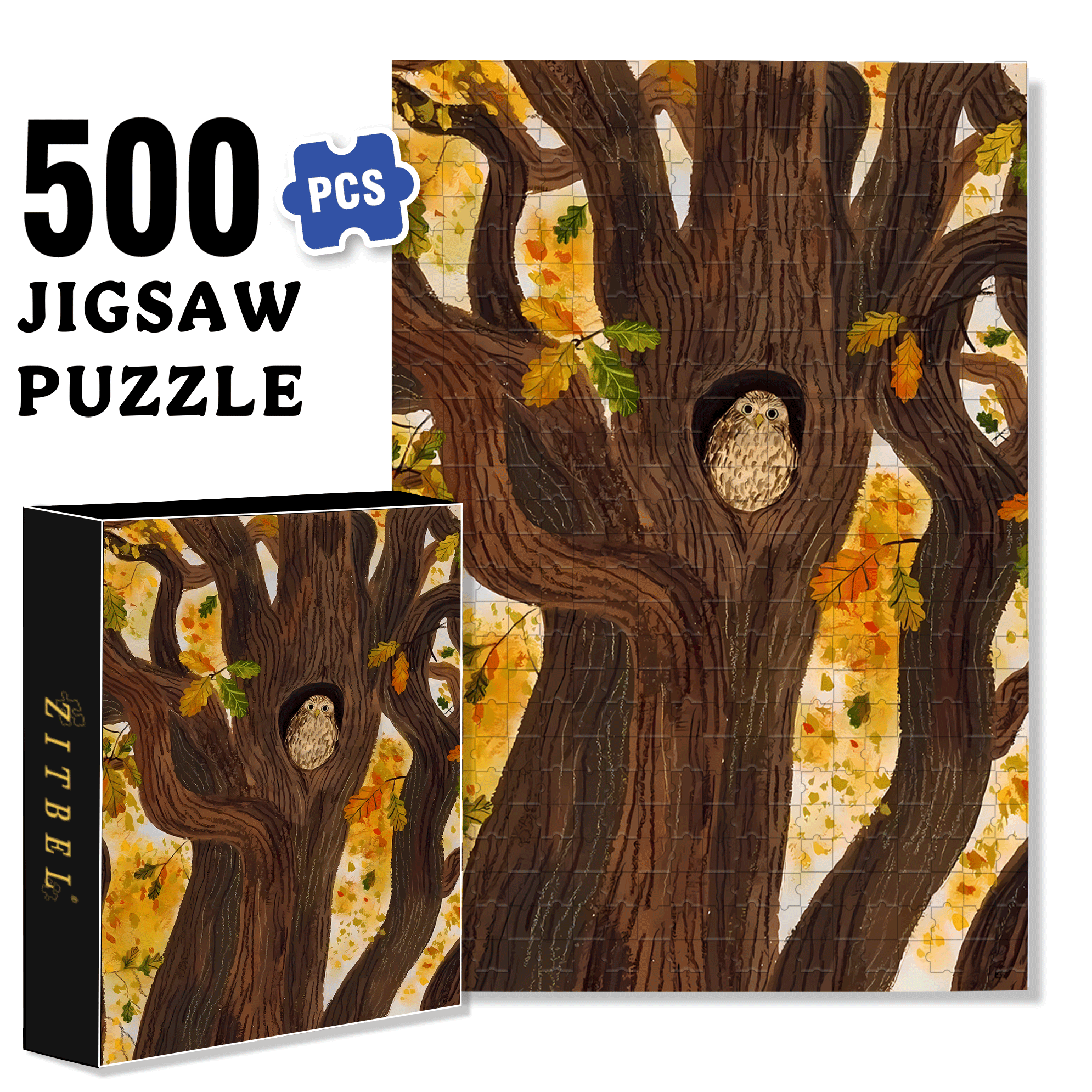 Experience The Tranquility And Profundity Of Nature 4 500pcs/1000pcs Jigsaw Puzzle, Scratch-Resistant, Interactive Family Game & Brain-Boosting DIY Decor, Perfect for Halloween, Christmas & New Year Gifts, Family Puzzle Game