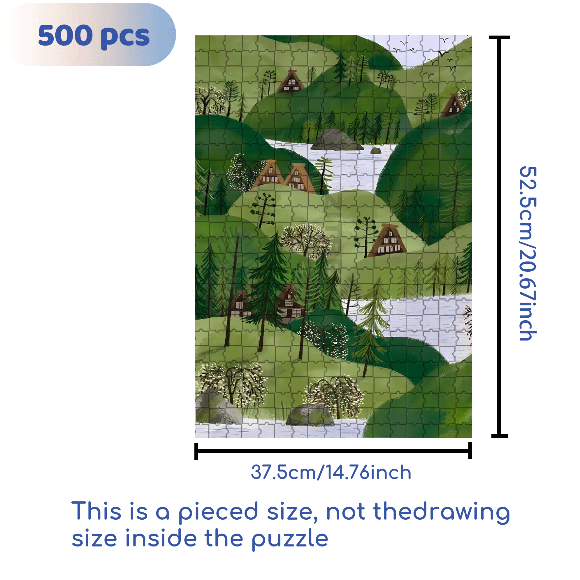 Experience The Tranquility And Profundity Of Nature 5 500pcs/1000pcs Jigsaw Puzzle, Scratch-Resistant, Interactive Family Game & Brain-Boosting DIY Decor, Perfect for Halloween, Christmas & New Year Gifts, Family Puzzle Game