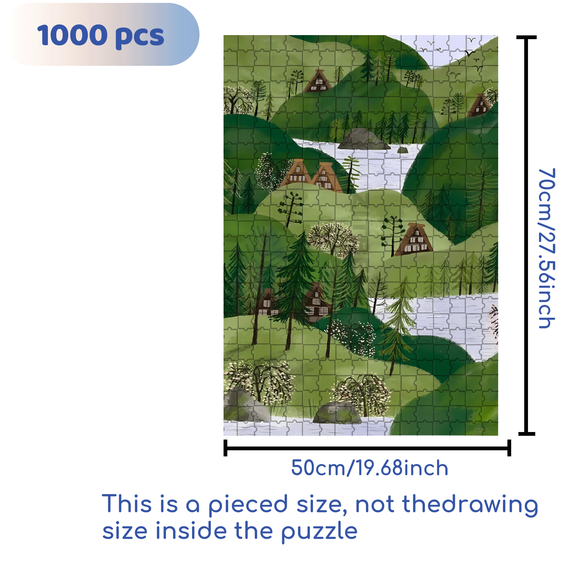 Experience The Tranquility And Profundity Of Nature 5 500pcs/1000pcs Jigsaw Puzzle, Scratch-Resistant, Interactive Family Game & Brain-Boosting DIY Decor, Perfect for Halloween, Christmas & New Year Gifts, Family Puzzle Game