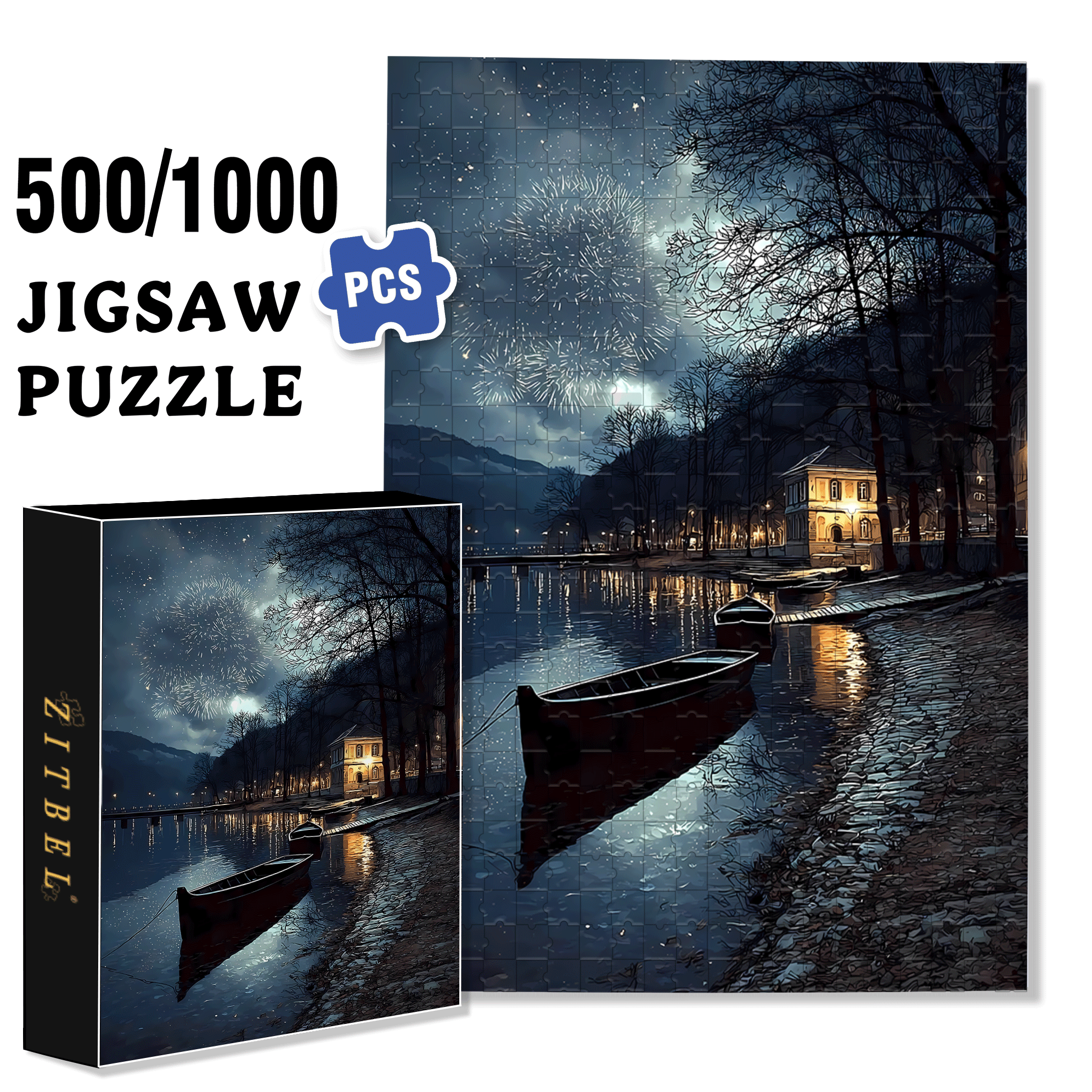 Experience The Tranquility And Profundity Of Nature 500pcs/1000pcs Jigsaw Puzzle, Scratch-Resistant, Interactive Family Game & Brain-Boosting DIY Decor, Perfect for Halloween, Christmas & New Year Gifts, Family Puzzle Game