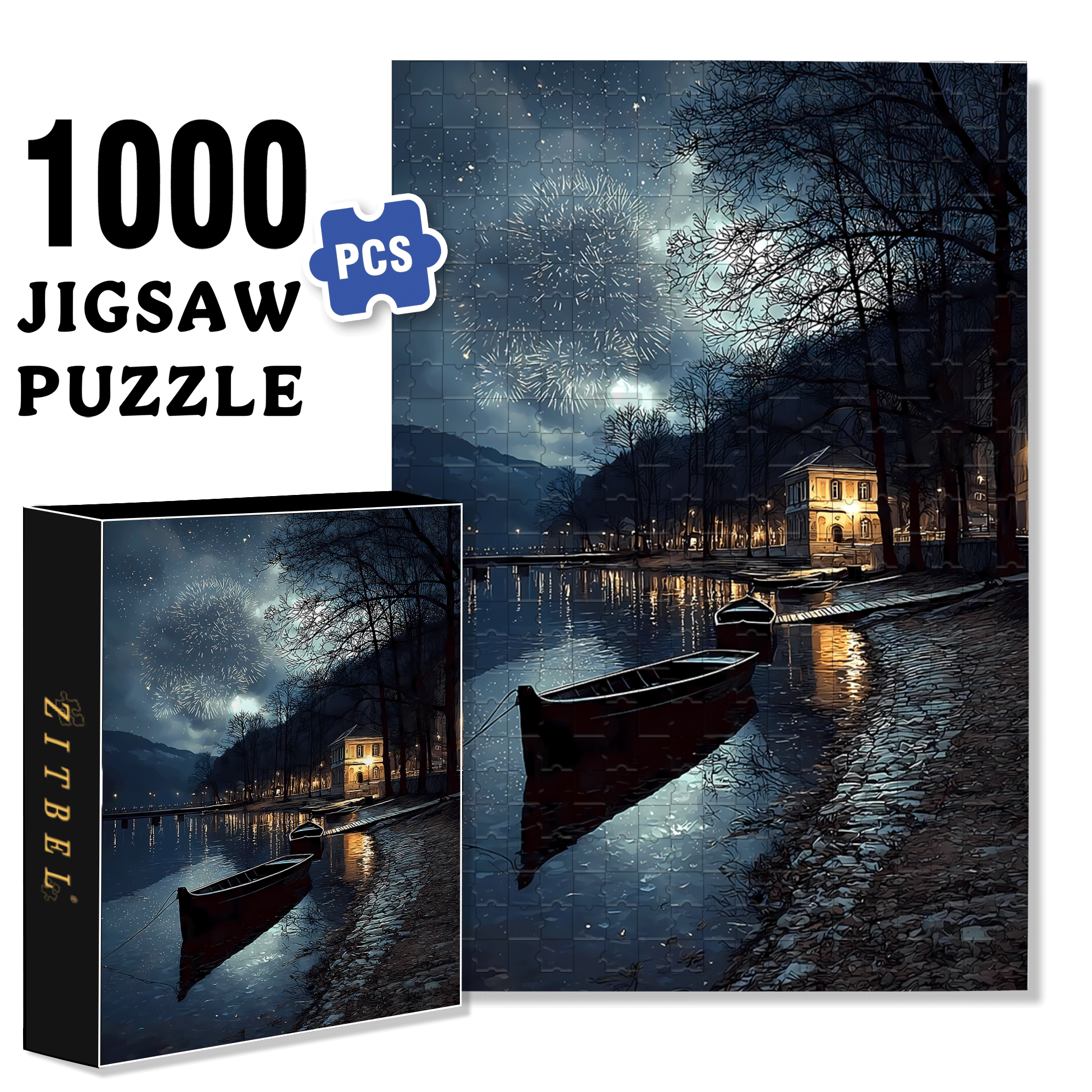 Experience The Tranquility And Profundity Of Nature 500pcs/1000pcs Jigsaw Puzzle, Scratch-Resistant, Interactive Family Game & Brain-Boosting DIY Decor, Perfect for Halloween, Christmas & New Year Gifts, Family Puzzle Game