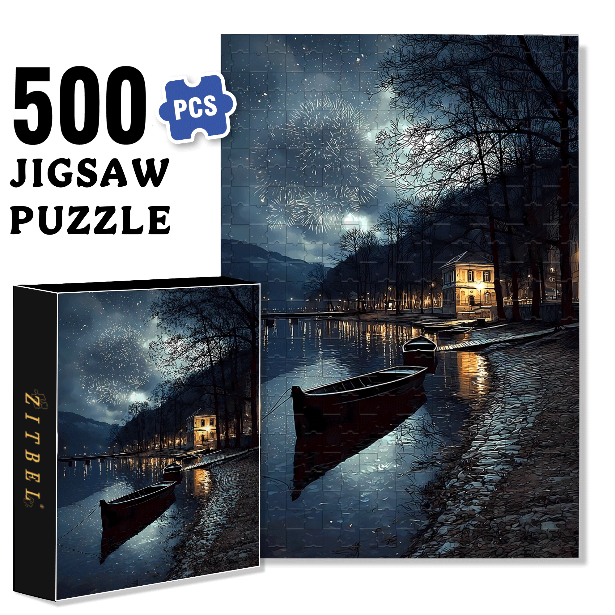 Experience The Tranquility And Profundity Of Nature 500pcs/1000pcs Jigsaw Puzzle, Scratch-Resistant, Interactive Family Game & Brain-Boosting DIY Decor, Perfect for Halloween, Christmas & New Year Gifts, Family Puzzle Game