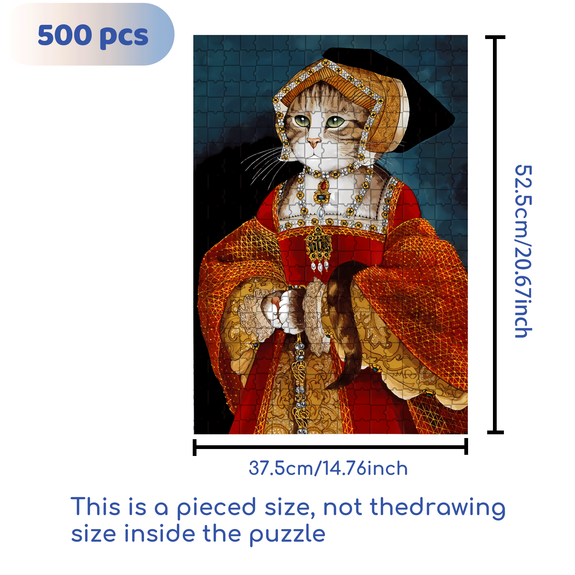 Fantastic Encounter between Cats and World Famous Paintings 11 500pcs/1000pcs Jigsaw Puzzle, Scratch-Resistant, Interactive Family Game & Brain-Boosting DIY Decor, Perfect for Halloween, Christmas & New Year Gifts, Family Puzzle Game