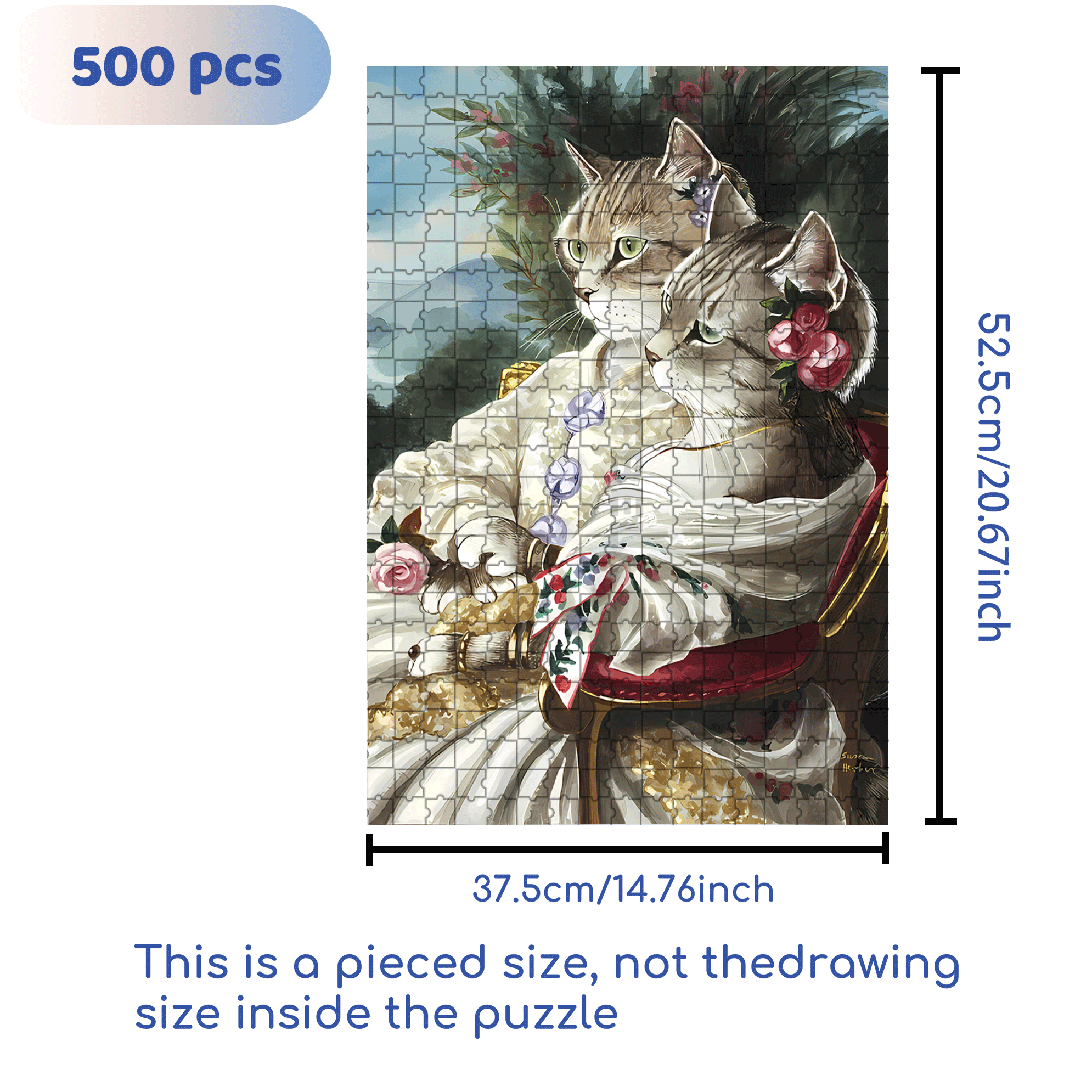 Fantastic Encounter between Cats and World Famous Paintings 13 500pcs/1000pcs Jigsaw Puzzle, Scratch-Resistant, Interactive Family Game & Brain-Boosting DIY Decor, Perfect for Halloween, Christmas & New Year Gifts, Family Puzzle Game