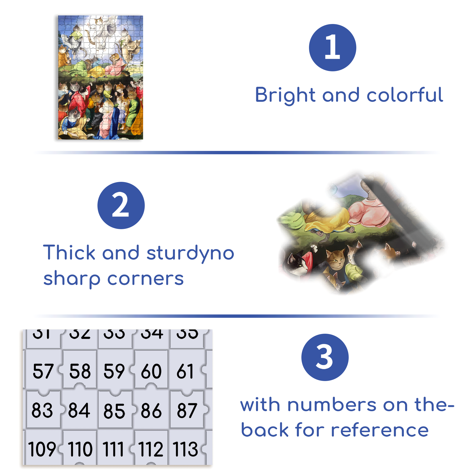 Fantastic Encounter between Cats and World Famous Paintings 14 500pcs/1000pcs Jigsaw Puzzle, Scratch-Resistant, Interactive Family Game & Brain-Boosting DIY Decor, Perfect for Halloween, Christmas & New Year Gifts, Family Puzzle Game