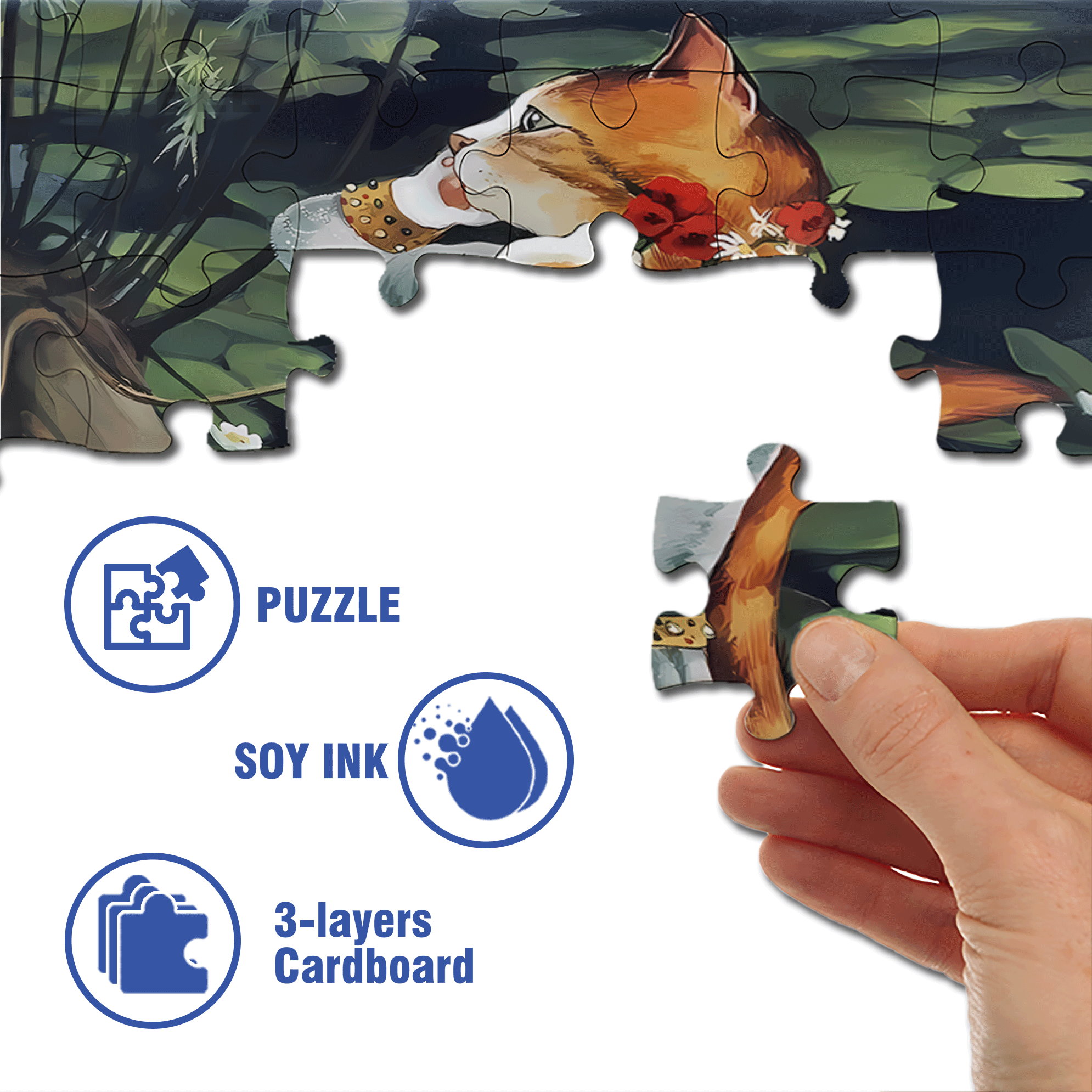 Fantastic Encounter between Cats and World Famous Paintings 15 500pcs/1000pcs Jigsaw Puzzle, Scratch-Resistant, Interactive Family Game & Brain-Boosting DIY Decor, Perfect for Halloween, Christmas & New Year Gifts, Family Puzzle Game
