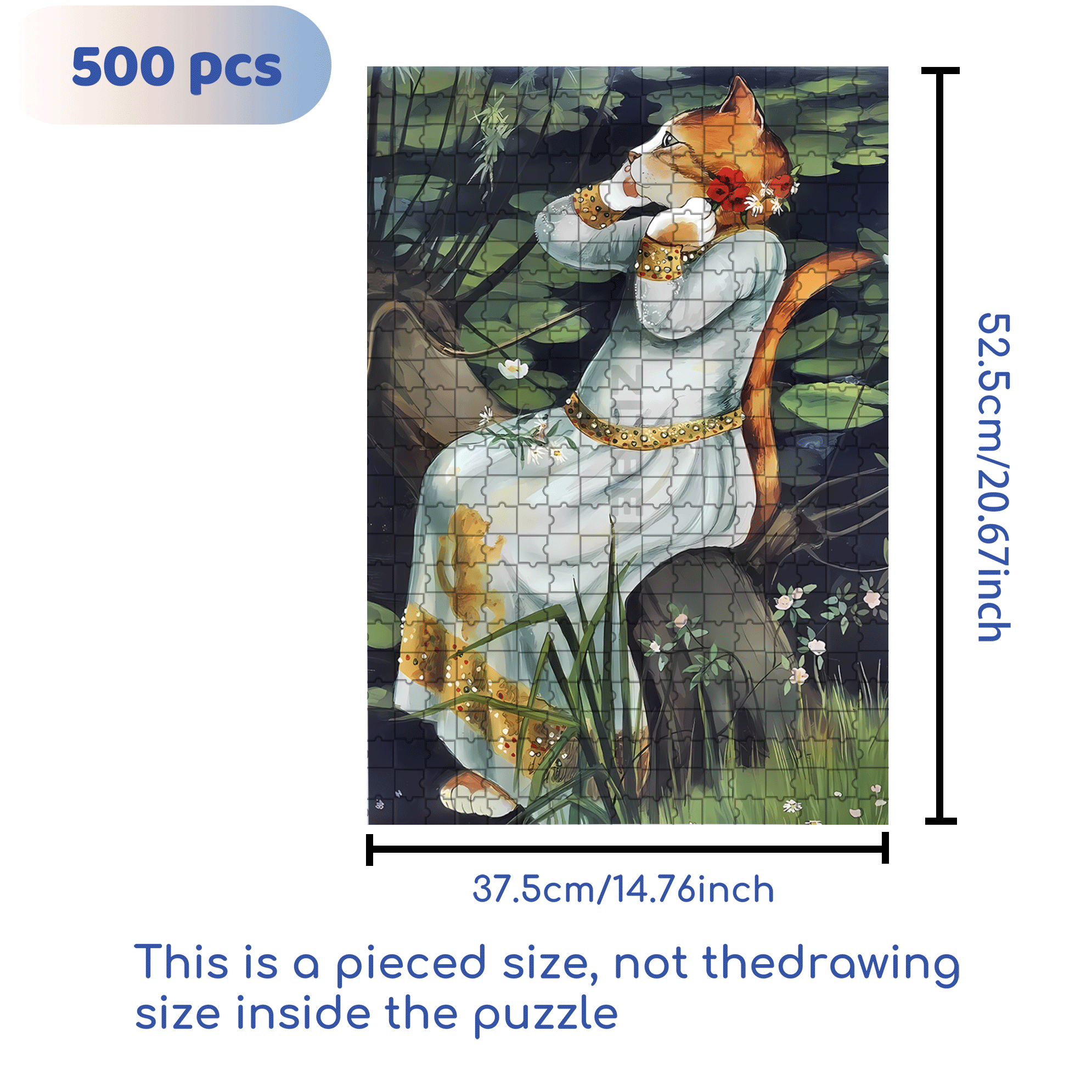 Fantastic Encounter between Cats and World Famous Paintings 15 500pcs/1000pcs Jigsaw Puzzle, Scratch-Resistant, Interactive Family Game & Brain-Boosting DIY Decor, Perfect for Halloween, Christmas & New Year Gifts, Family Puzzle Game