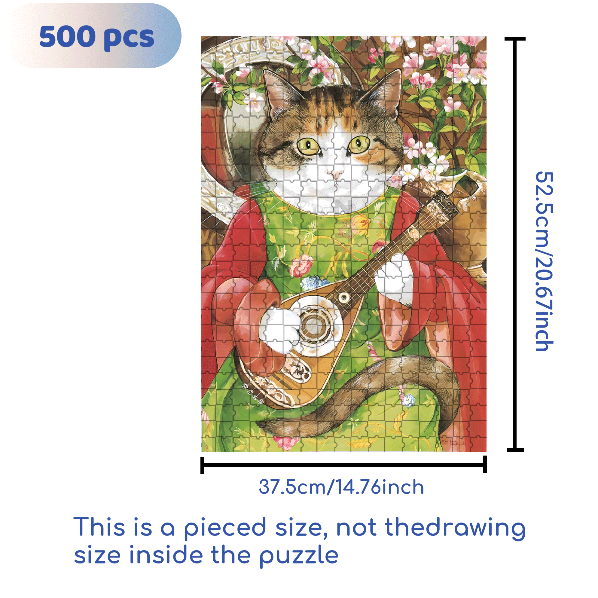 Fantastic Encounter between Cats and World Famous Paintings 2 500pcs/1000pcs Jigsaw Puzzle, Scratch-Resistant, Interactive Family Game & Brain-Boosting DIY Decor, Perfect for Halloween, Christmas & New Year Gifts, Family Puzzle Game