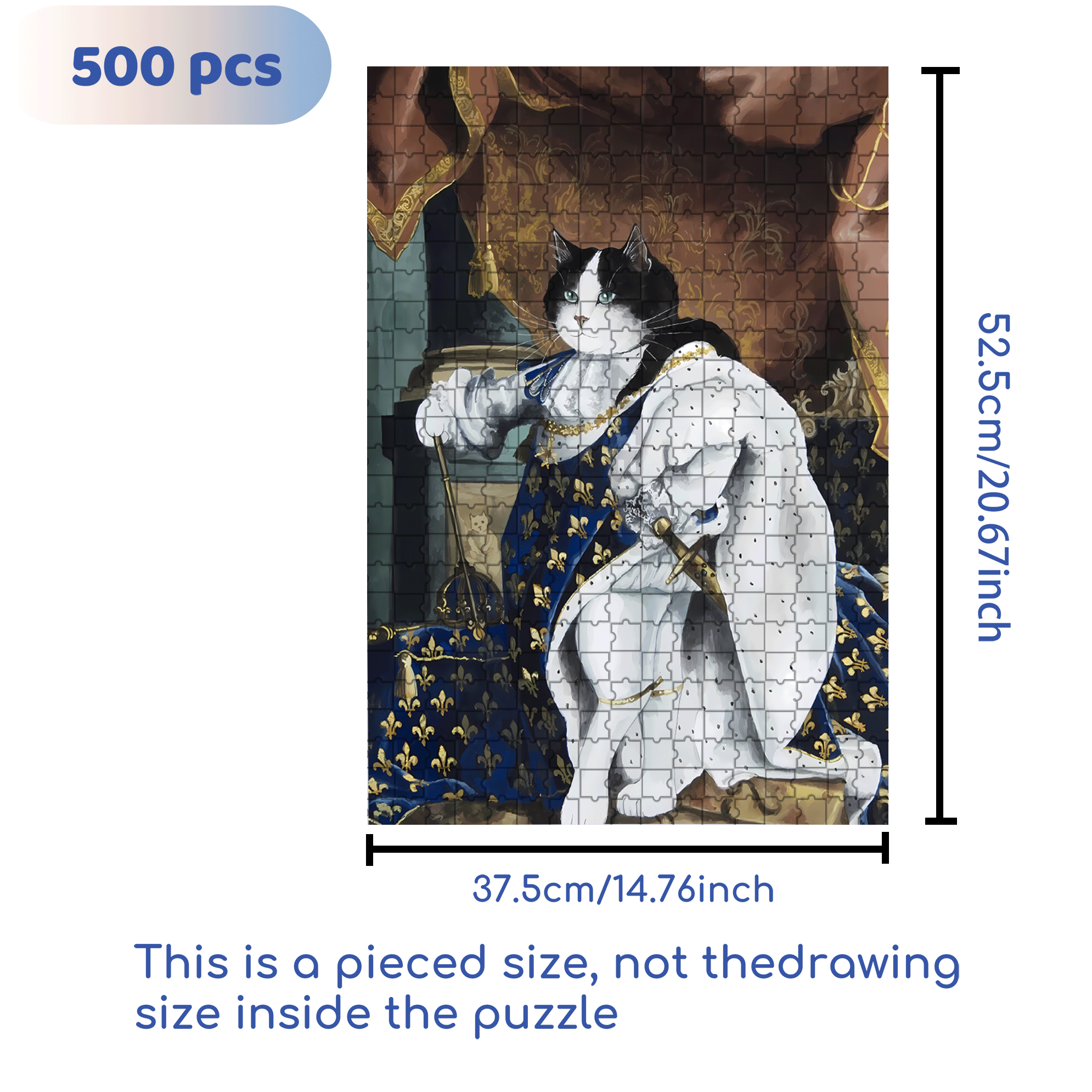 Fantastic Encounter between Cats and World Famous Paintings 3 500pcs/1000pcs Jigsaw Puzzle, Scratch-Resistant, Interactive Family Game & Brain-Boosting DIY Decor, Perfect for Halloween, Christmas & New Year Gifts, Family Puzzle Game