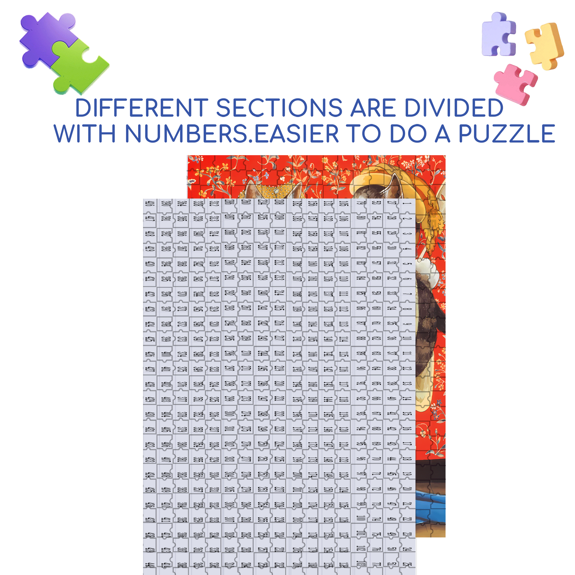 Fantastic Encounter between Cats and World Famous Paintings 4 500pcs/1000pcs Jigsaw Puzzle, Scratch-Resistant, Interactive Family Game & Brain-Boosting DIY Decor, Perfect for Halloween, Christmas & New Year Gifts, Family Puzzle Game
