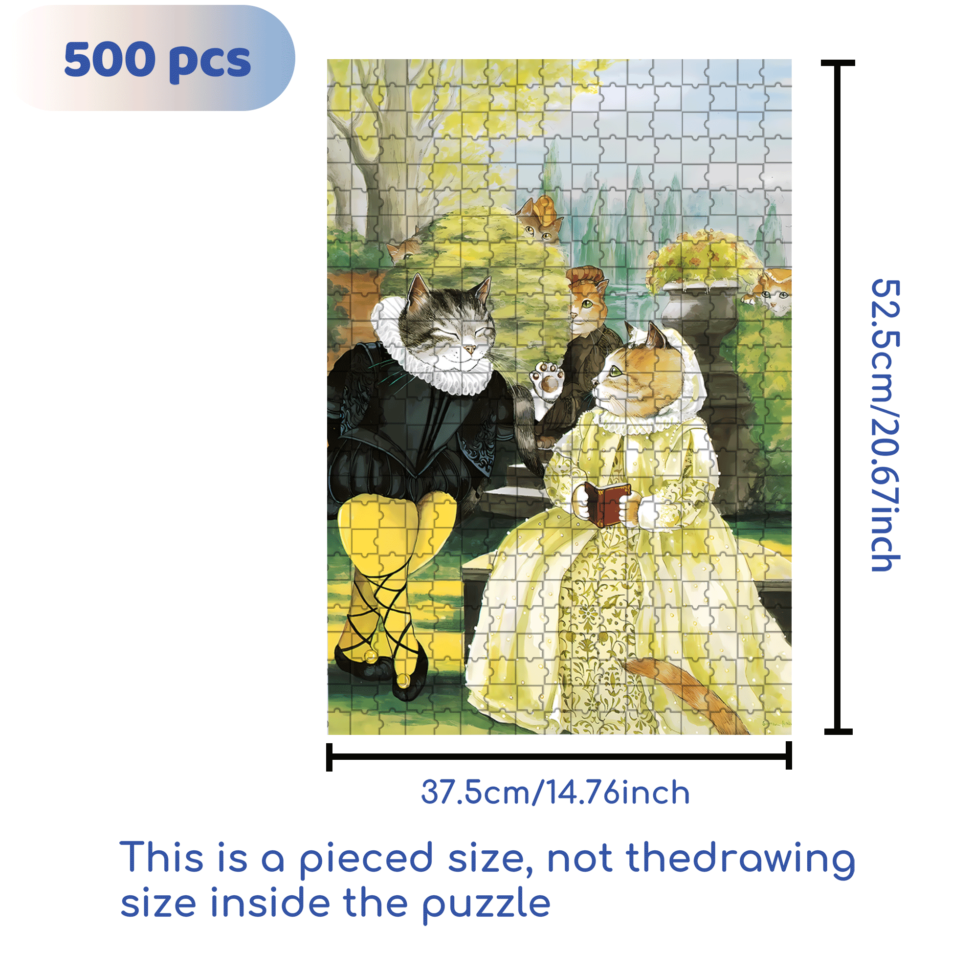 Fantastic Encounter between Cats and World Famous Paintings 5 500pcs/1000pcs Jigsaw Puzzle, Scratch-Resistant, Interactive Family Game & Brain-Boosting DIY Decor, Perfect for Halloween, Christmas & New Year Gifts, Family Puzzle Game