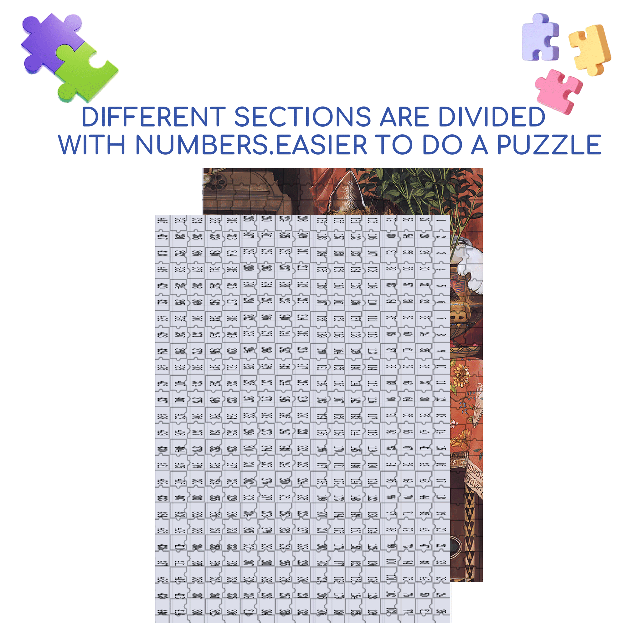 Fantastic Encounter between Cats and World Famous Paintings 7 500pcs/1000pcs Jigsaw Puzzle, Scratch-Resistant, Interactive Family Game & Brain-Boosting DIY Decor, Perfect for Halloween, Christmas & New Year Gifts, Family Puzzle Game