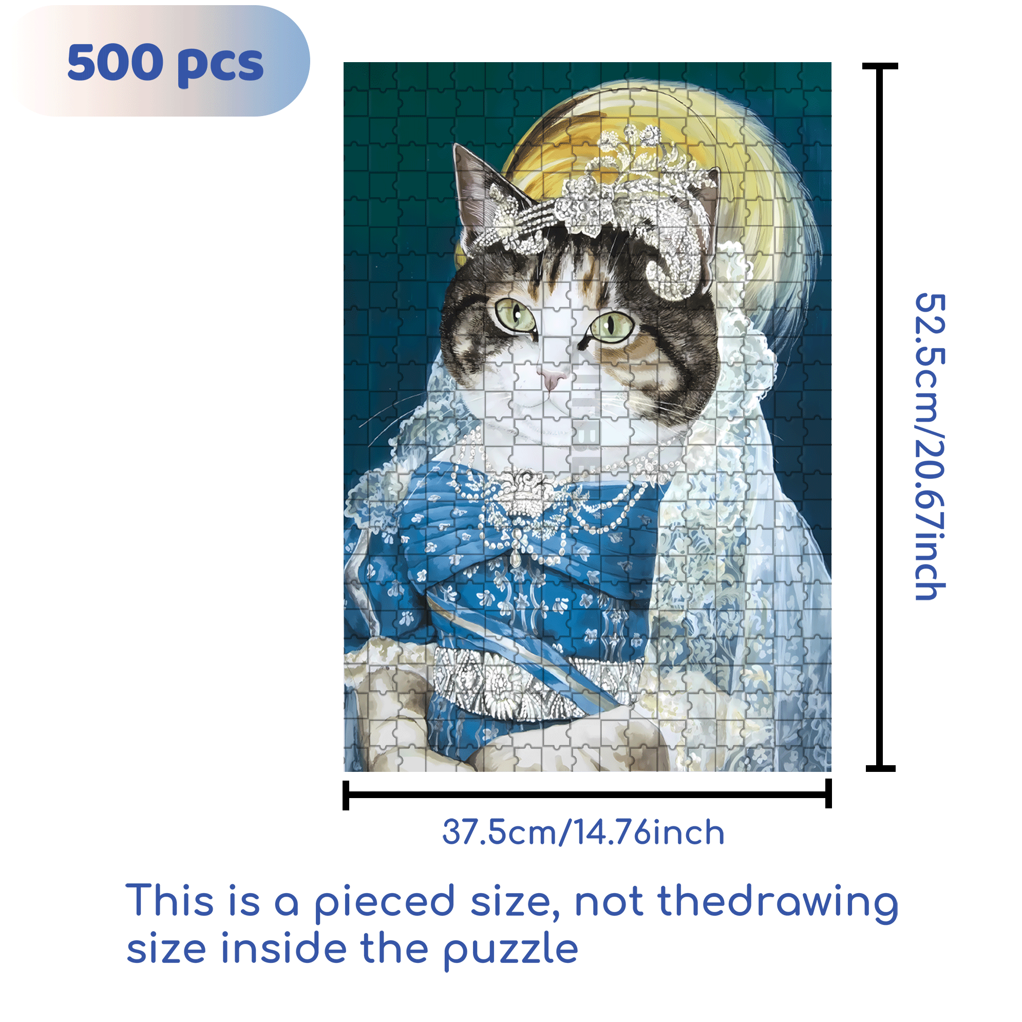 Fantastic Encounter between Cats and World Famous Paintings 500pcs/1000pcs Jigsaw Puzzle, Scratch-Resistant, Interactive Family Game & Brain-Boosting DIY Decor, Perfect for Halloween, Christmas & New Year Gifts, Family Puzzle Game