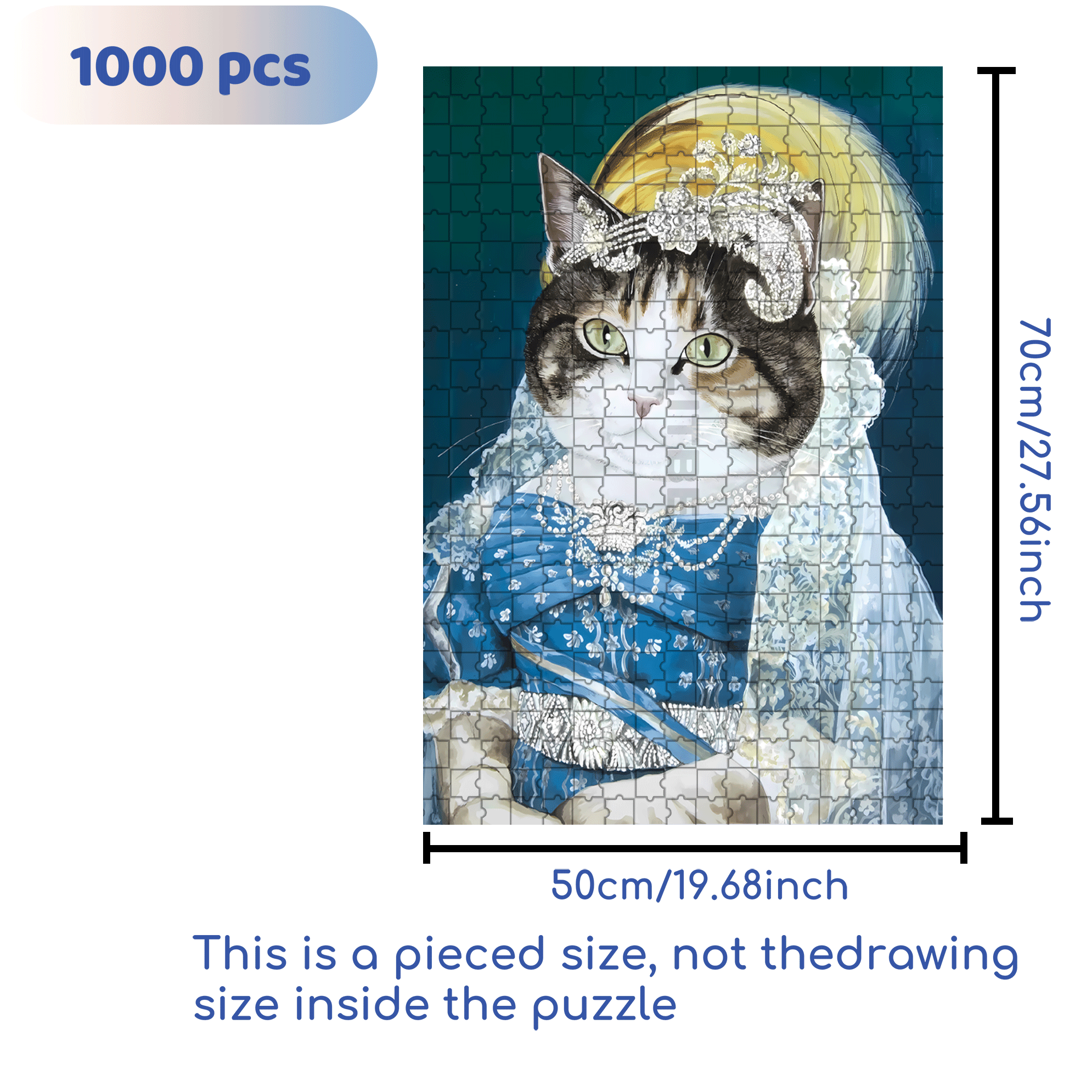 Fantastic Encounter between Cats and World Famous Paintings 500pcs/1000pcs Jigsaw Puzzle, Scratch-Resistant, Interactive Family Game & Brain-Boosting DIY Decor, Perfect for Halloween, Christmas & New Year Gifts, Family Puzzle Game