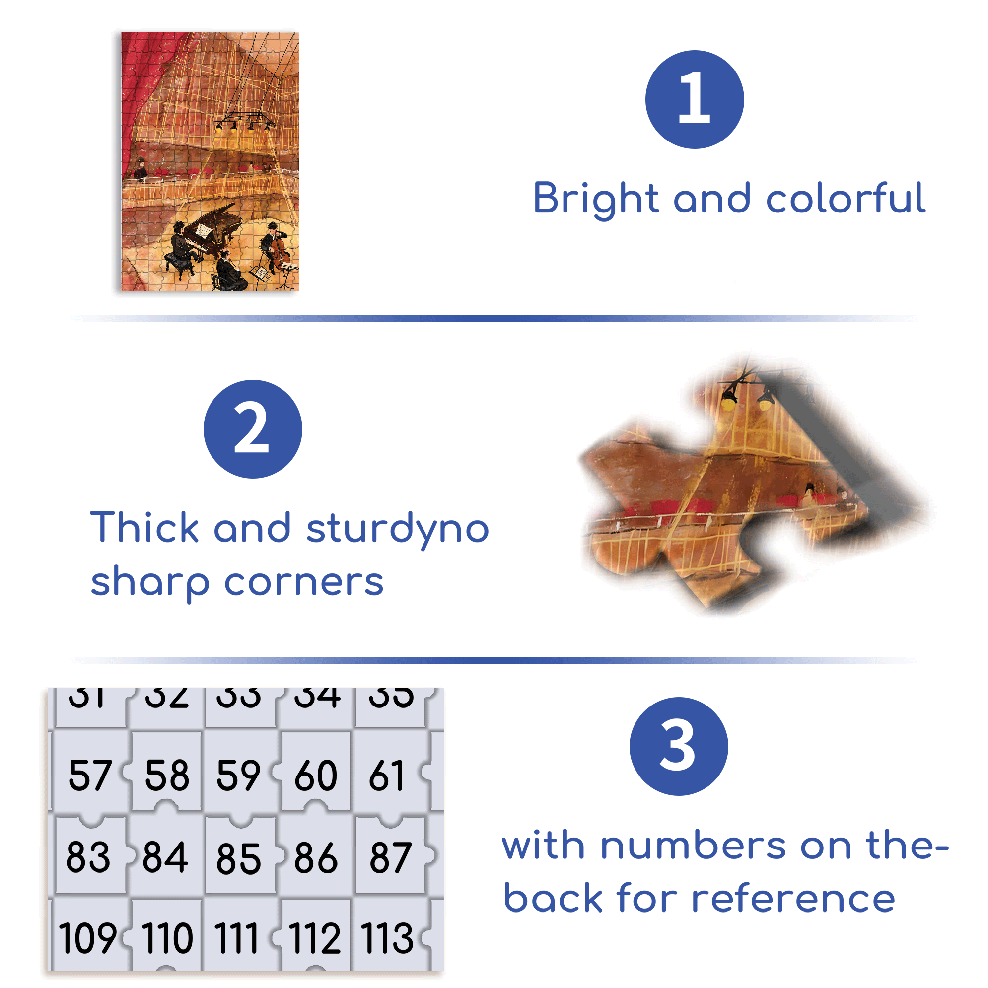 Brahms Piano Trio 500pcs/1000pcs Jigsaw Puzzle, Scratch-Resistant, Interactive Family Game & Brain-Boosting DIY Decor, Perfect for Halloween, Christmas & New Year Gifts, Family Puzzle Game