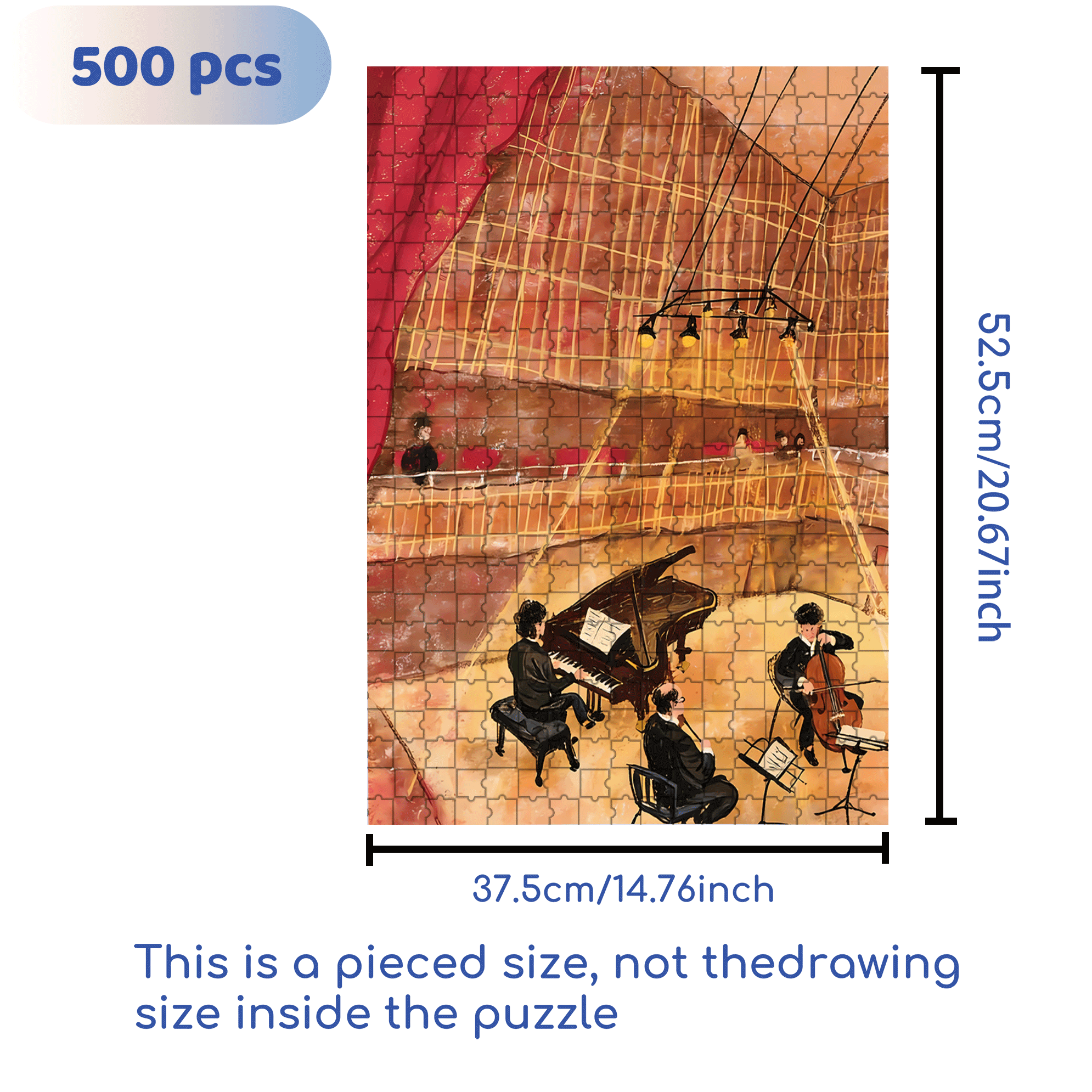 Brahms Piano Trio 500pcs/1000pcs Jigsaw Puzzle, Scratch-Resistant, Interactive Family Game & Brain-Boosting DIY Decor, Perfect for Halloween, Christmas & New Year Gifts, Family Puzzle Game