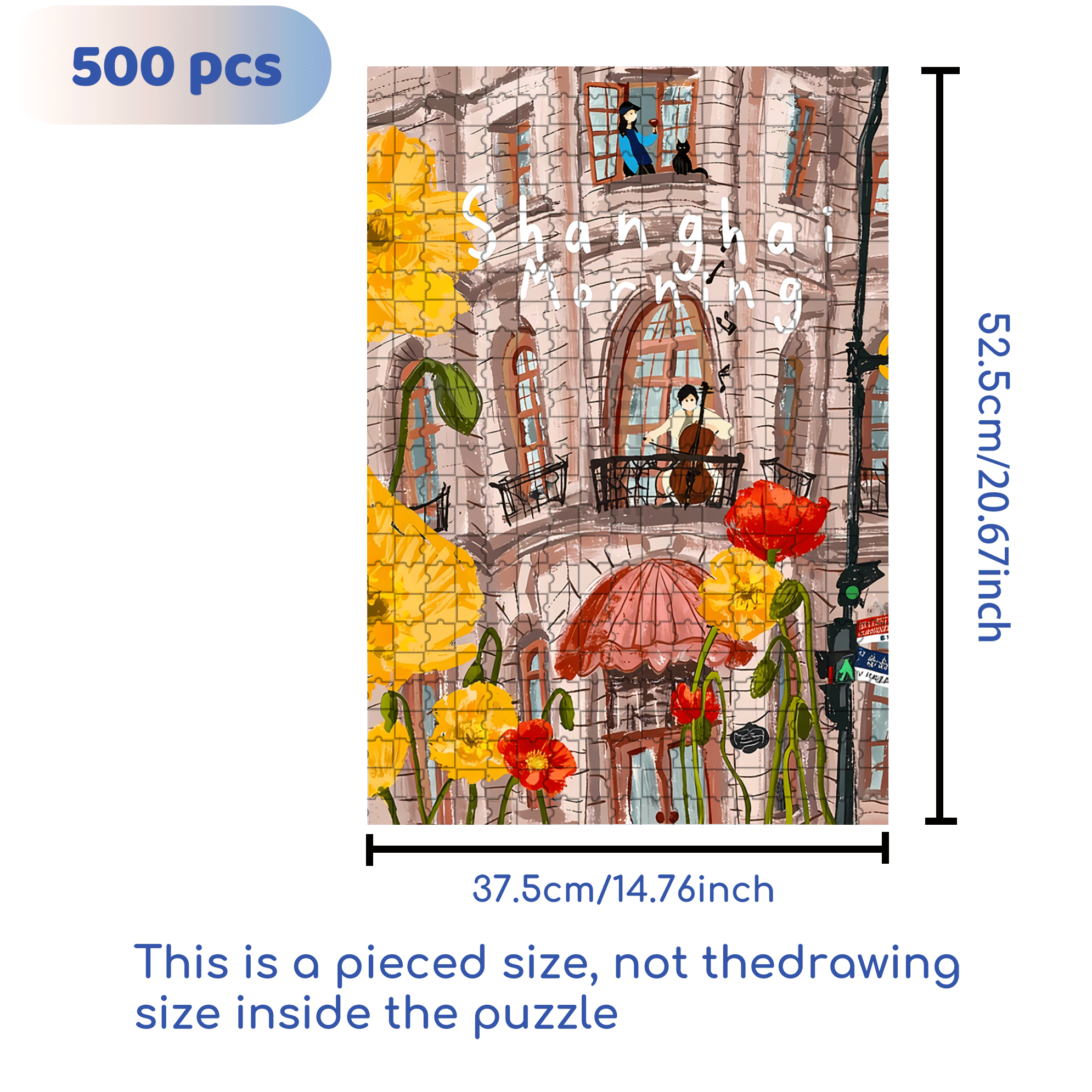 Building Musician 500pcs/1000pcs Jigsaw Puzzle, Scratch-Resistant, Interactive Family Game & Brain-Boosting DIY Decor, Perfect for Halloween, Christmas & New Year Gifts, Family Puzzle Game