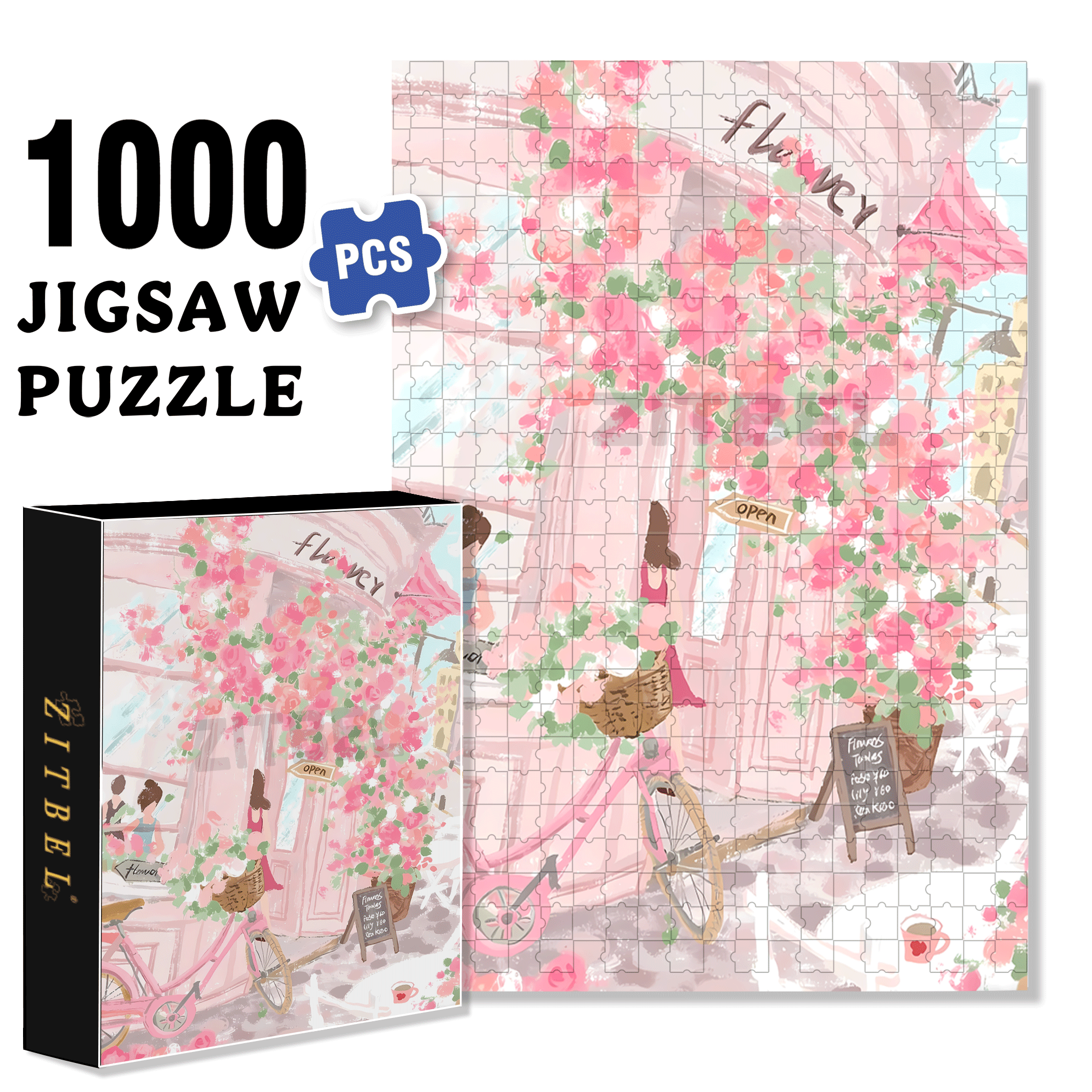 Buy A Bouquet Of Flowers 500pcs/1000pcs Jigsaw Puzzle, Scratch-Resistant, Interactive Family Game & Brain-Boosting DIY Decor, Perfect for Halloween, Christmas & New Year Gifts, Family Puzzle Game