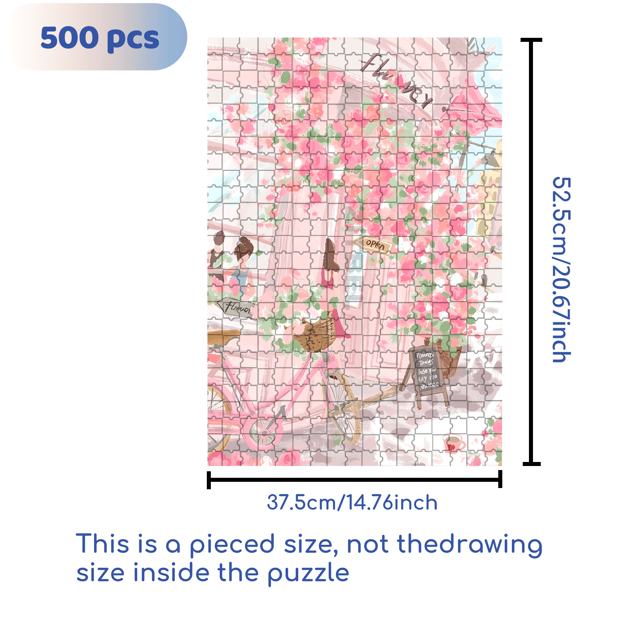 Buy A Bouquet Of Flowers 500pcs/1000pcs Jigsaw Puzzle, Scratch-Resistant, Interactive Family Game & Brain-Boosting DIY Decor, Perfect for Halloween, Christmas & New Year Gifts, Family Puzzle Game
