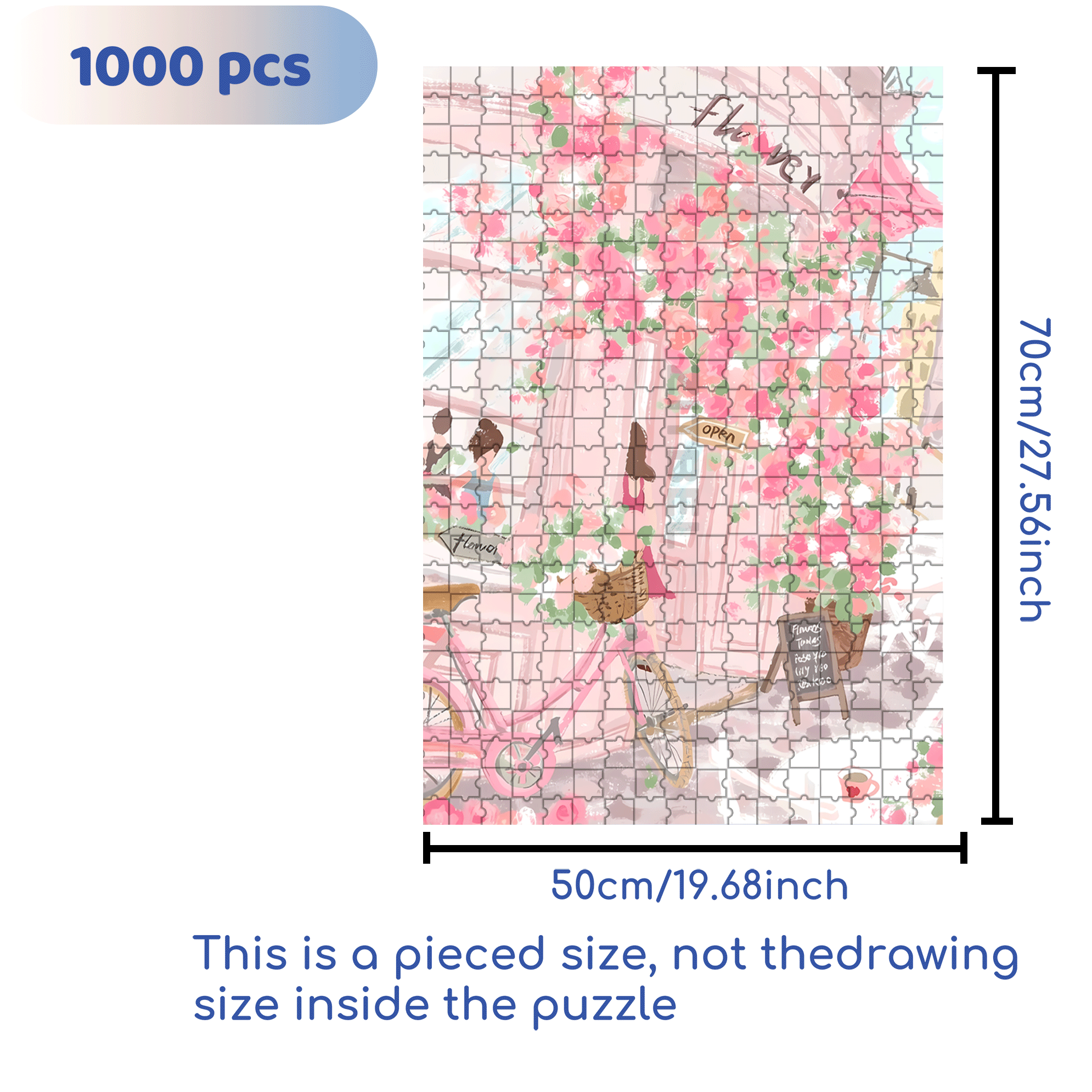 Buy A Bouquet Of Flowers 500pcs/1000pcs Jigsaw Puzzle, Scratch-Resistant, Interactive Family Game & Brain-Boosting DIY Decor, Perfect for Halloween, Christmas & New Year Gifts, Family Puzzle Game