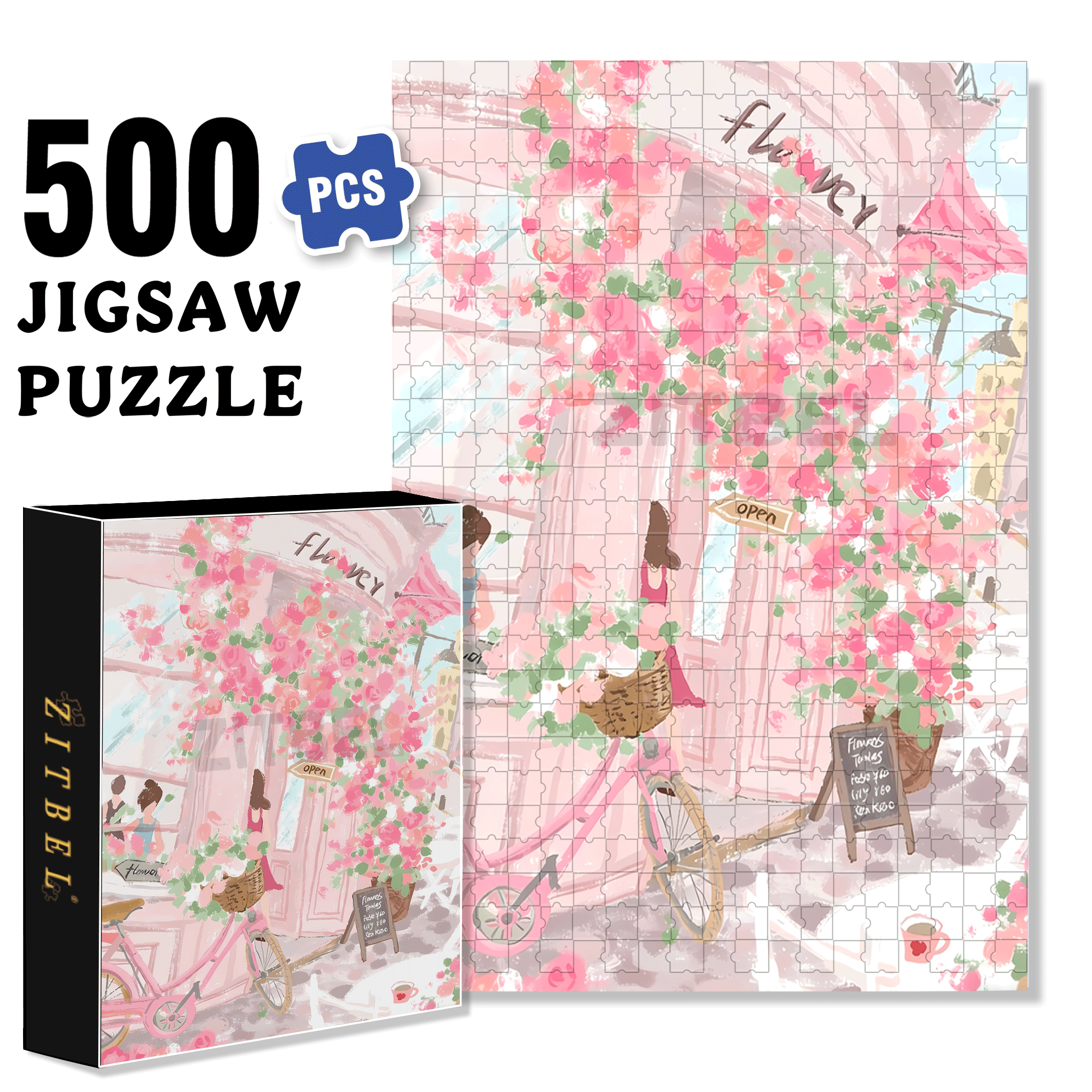 Buy A Bouquet Of Flowers 500pcs/1000pcs Jigsaw Puzzle, Scratch-Resistant, Interactive Family Game & Brain-Boosting DIY Decor, Perfect for Halloween, Christmas & New Year Gifts, Family Puzzle Game