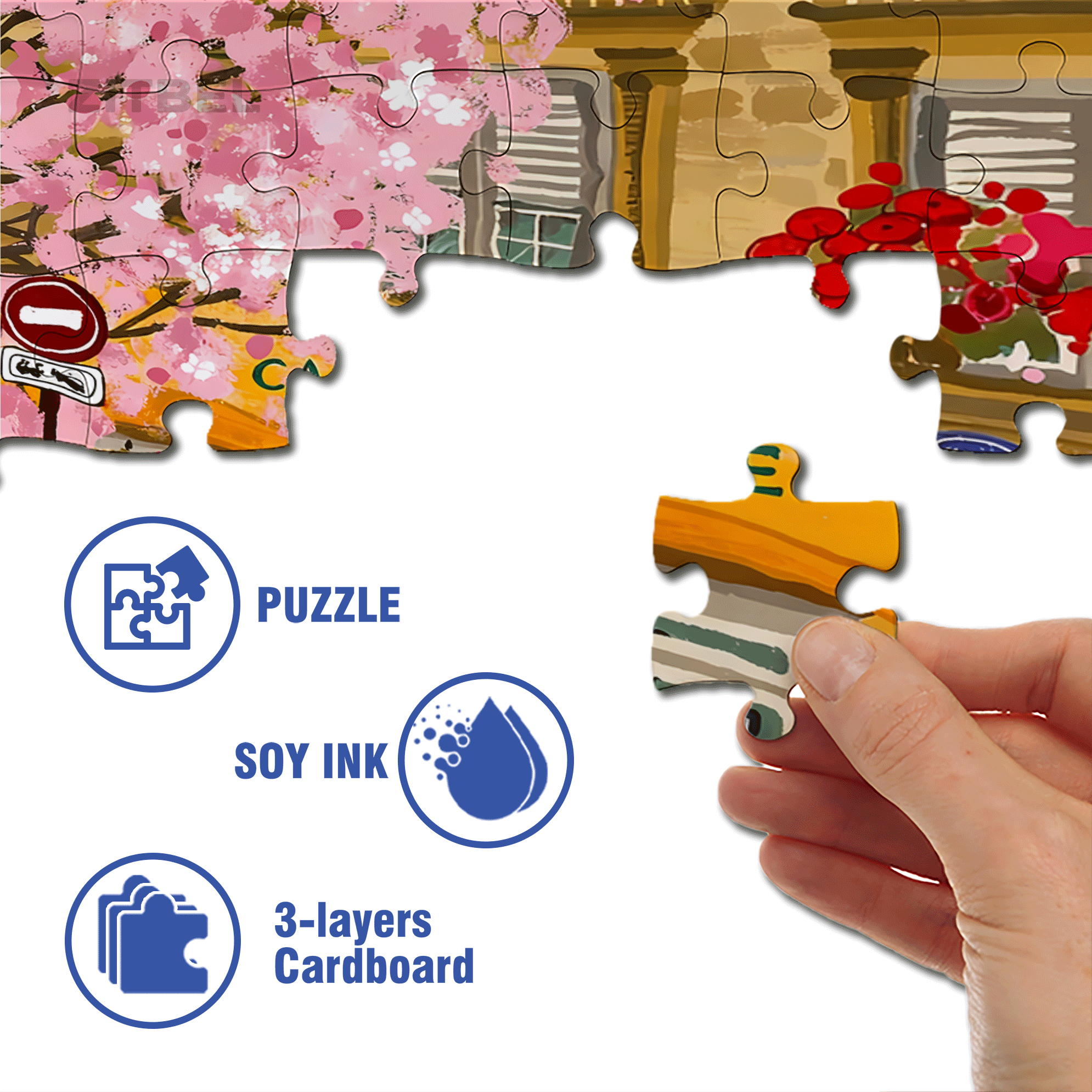 Cafe DE Flore 500pcs/1000pcs Jigsaw Puzzle, Scratch-Resistant, Interactive Family Game & Brain-Boosting DIY Decor, Perfect for Halloween, Christmas & New Year Gifts, Family Puzzle Game