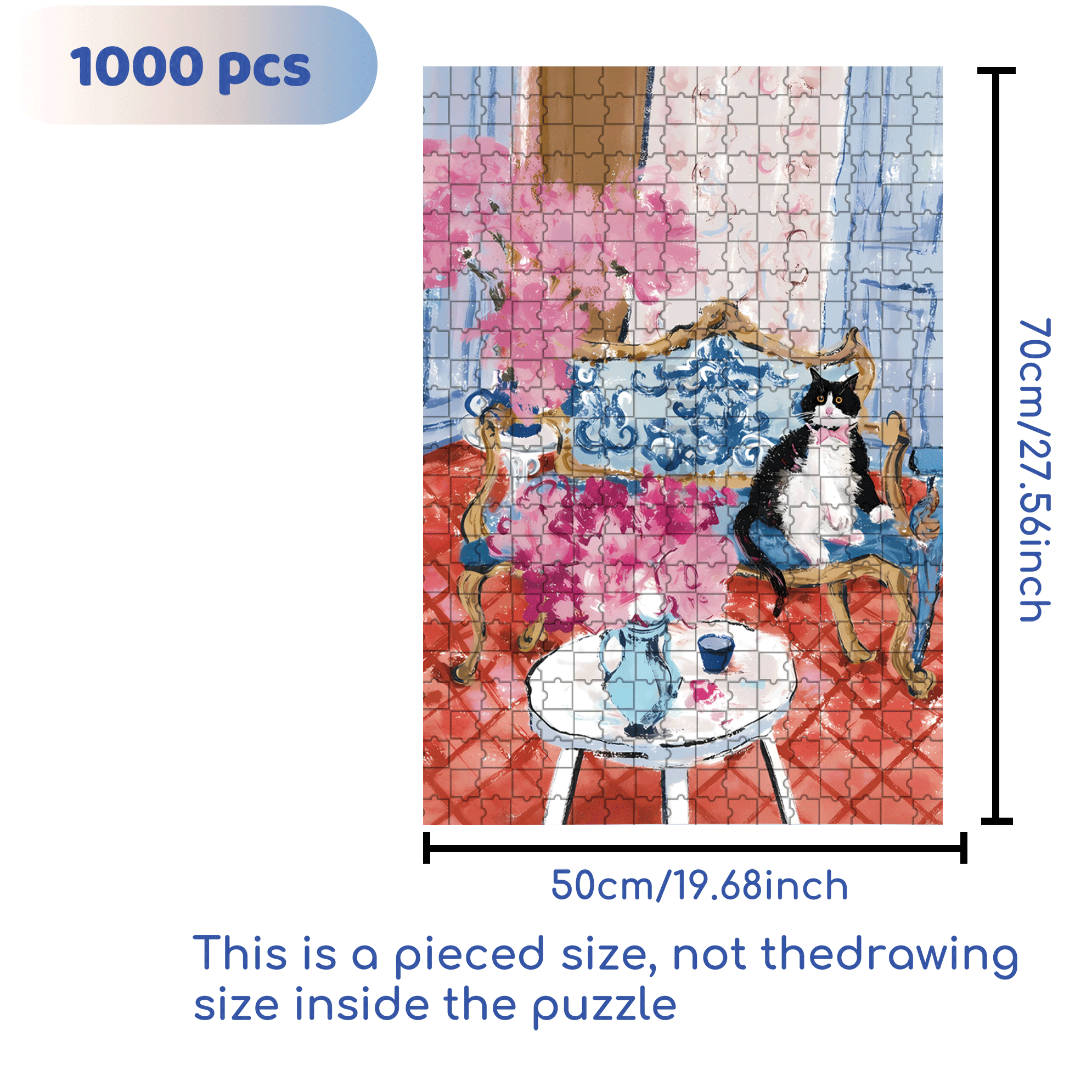Cat That Loves To Lie On The Sofa 2 500pcs/1000pcs Jigsaw Puzzle, Scratch-Resistant, Interactive Family Game & Brain-Boosting DIY Decor, Perfect for Halloween, Christmas & New Year Gifts, Family Puzzle Game