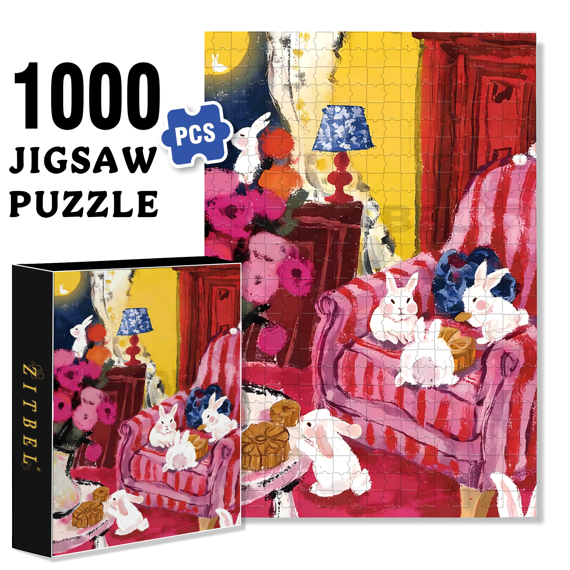 Cat That Loves To Lie On The Sofa 3 500pcs/1000pcs Jigsaw Puzzle, Scratch-Resistant, Interactive Family Game & Brain-Boosting DIY Decor, Perfect for Halloween, Christmas & New Year Gifts, Family Puzzle Game