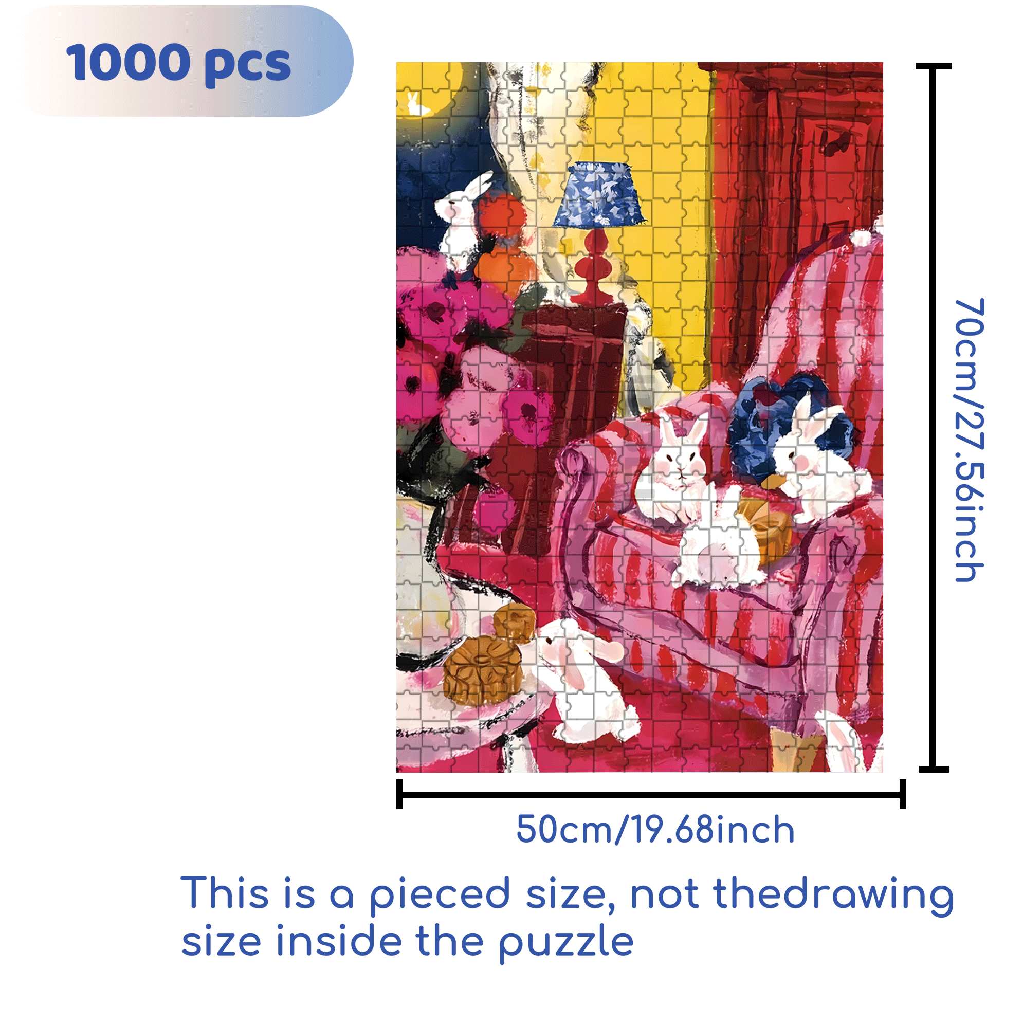 Cat That Loves To Lie On The Sofa 3 500pcs/1000pcs Jigsaw Puzzle, Scratch-Resistant, Interactive Family Game & Brain-Boosting DIY Decor, Perfect for Halloween, Christmas & New Year Gifts, Family Puzzle Game