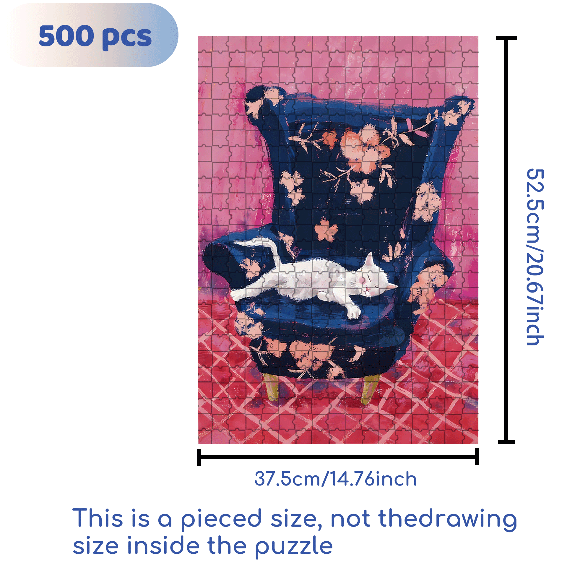Cat That Loves To Lie On The Sofa 4 500pcs/1000pcs Jigsaw Puzzle, Scratch-Resistant, Interactive Family Game & Brain-Boosting DIY Decor, Perfect for Halloween, Christmas & New Year Gifts, Family Puzzle Game