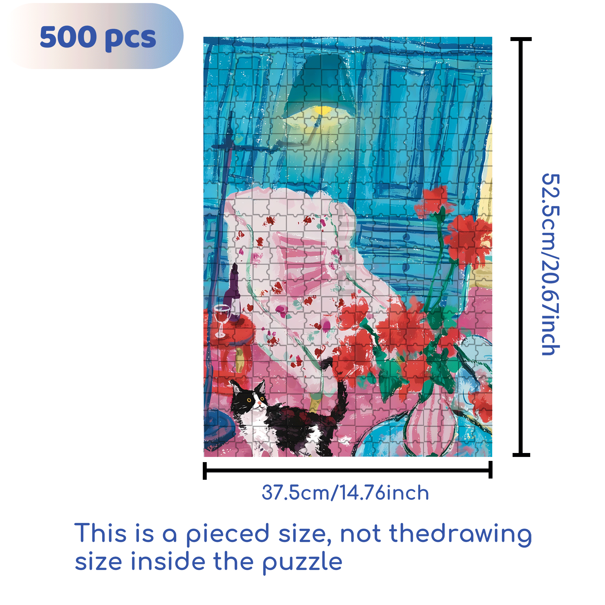 Cat That Loves To Lie On The Sofa 5 500pcs/1000pcs Jigsaw Puzzle, Scratch-Resistant, Interactive Family Game & Brain-Boosting DIY Decor, Perfect for Halloween, Christmas & New Year Gifts, Family Puzzle Game