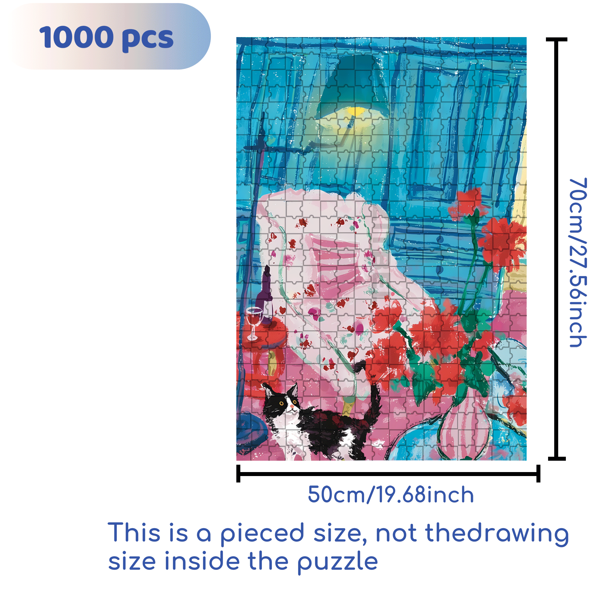 Cat That Loves To Lie On The Sofa 5 500pcs/1000pcs Jigsaw Puzzle, Scratch-Resistant, Interactive Family Game & Brain-Boosting DIY Decor, Perfect for Halloween, Christmas & New Year Gifts, Family Puzzle Game