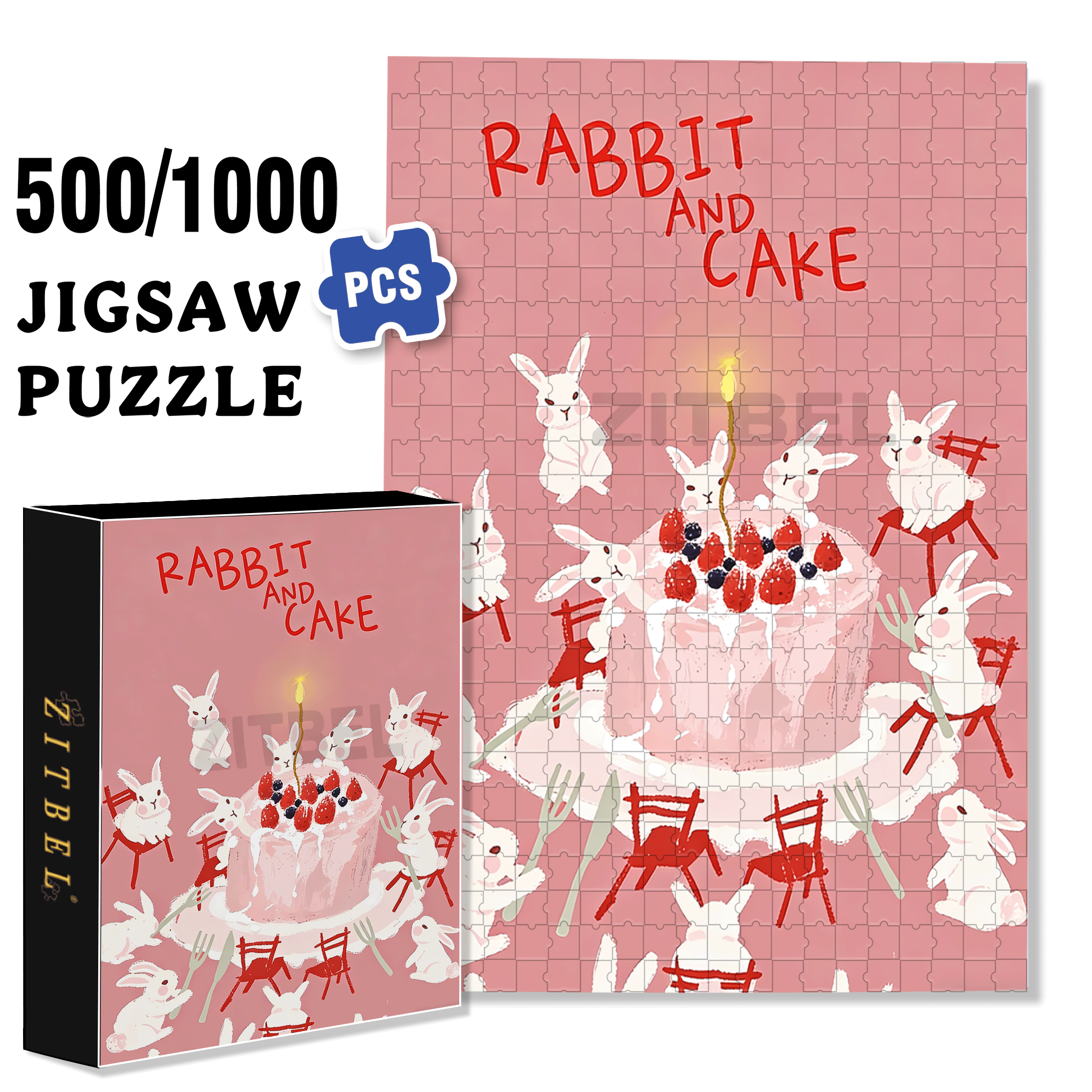 Celebrate Birthdays Together 500pcs/1000pcs Jigsaw Puzzle, Scratch-Resistant, Interactive Family Game & Brain-Boosting DIY Decor, Perfect for Halloween, Christmas & New Year Gifts, Family Puzzle Game