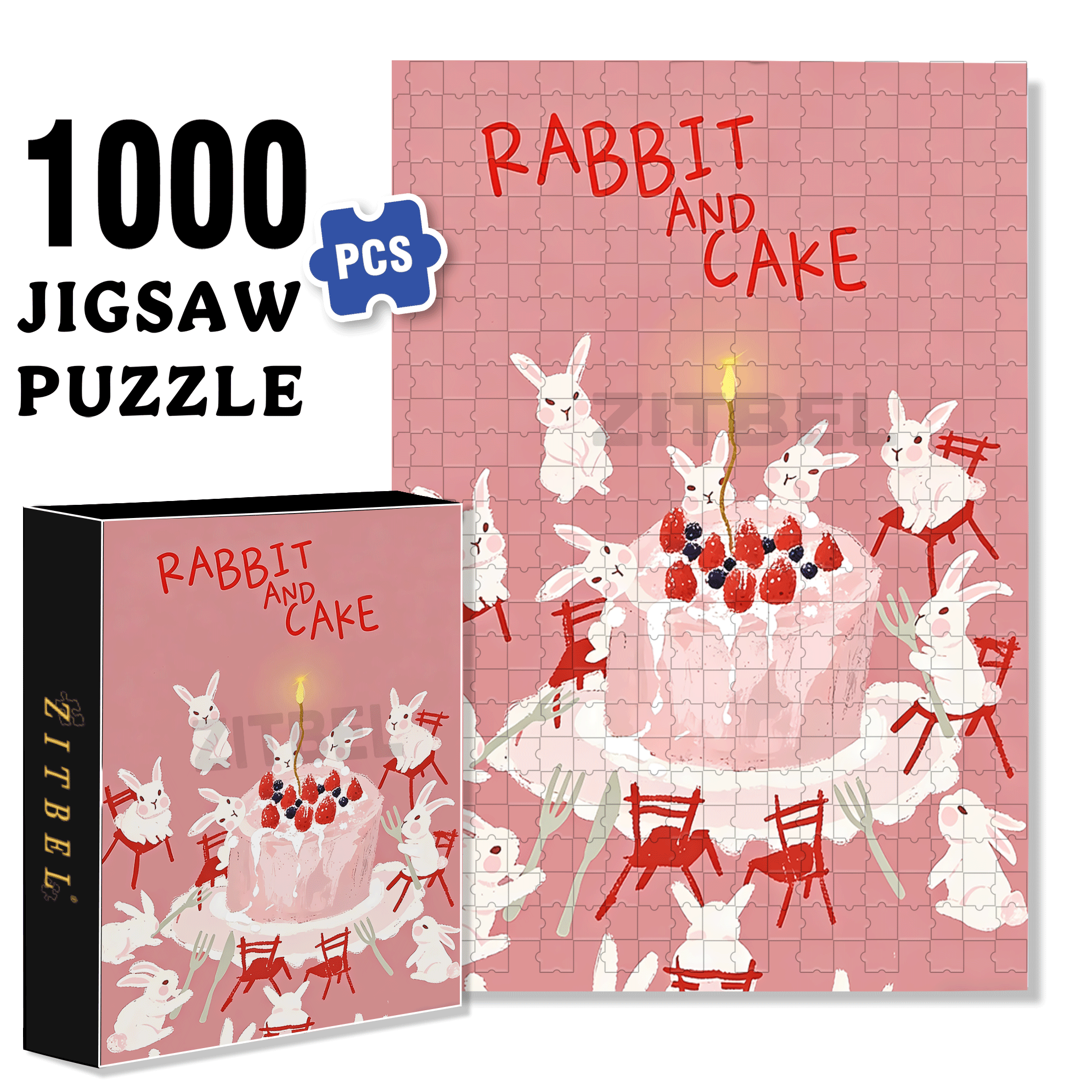 Celebrate Birthdays Together 500pcs/1000pcs Jigsaw Puzzle, Scratch-Resistant, Interactive Family Game & Brain-Boosting DIY Decor, Perfect for Halloween, Christmas & New Year Gifts, Family Puzzle Game