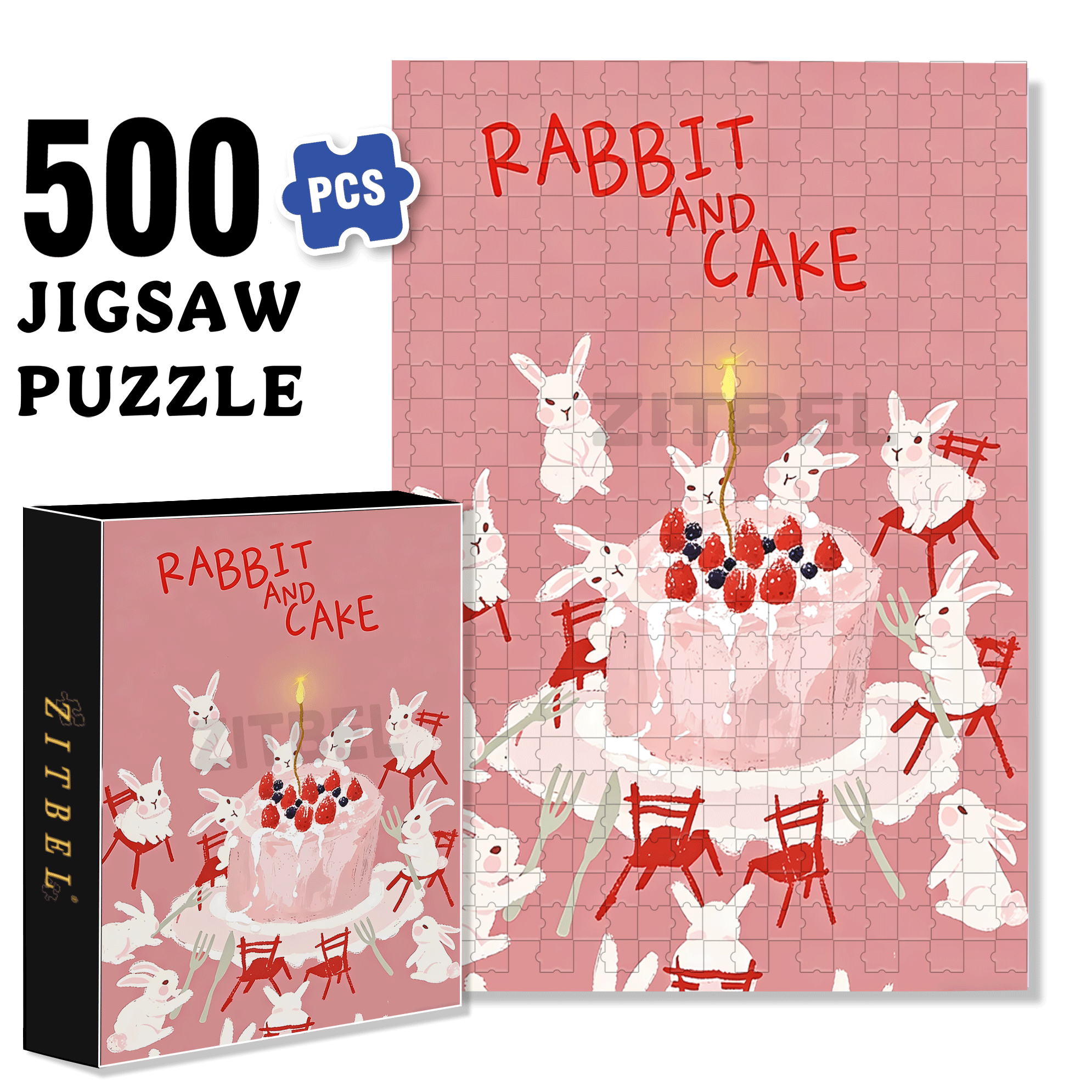 Celebrate Birthdays Together 500pcs/1000pcs Jigsaw Puzzle, Scratch-Resistant, Interactive Family Game & Brain-Boosting DIY Decor, Perfect for Halloween, Christmas & New Year Gifts, Family Puzzle Game