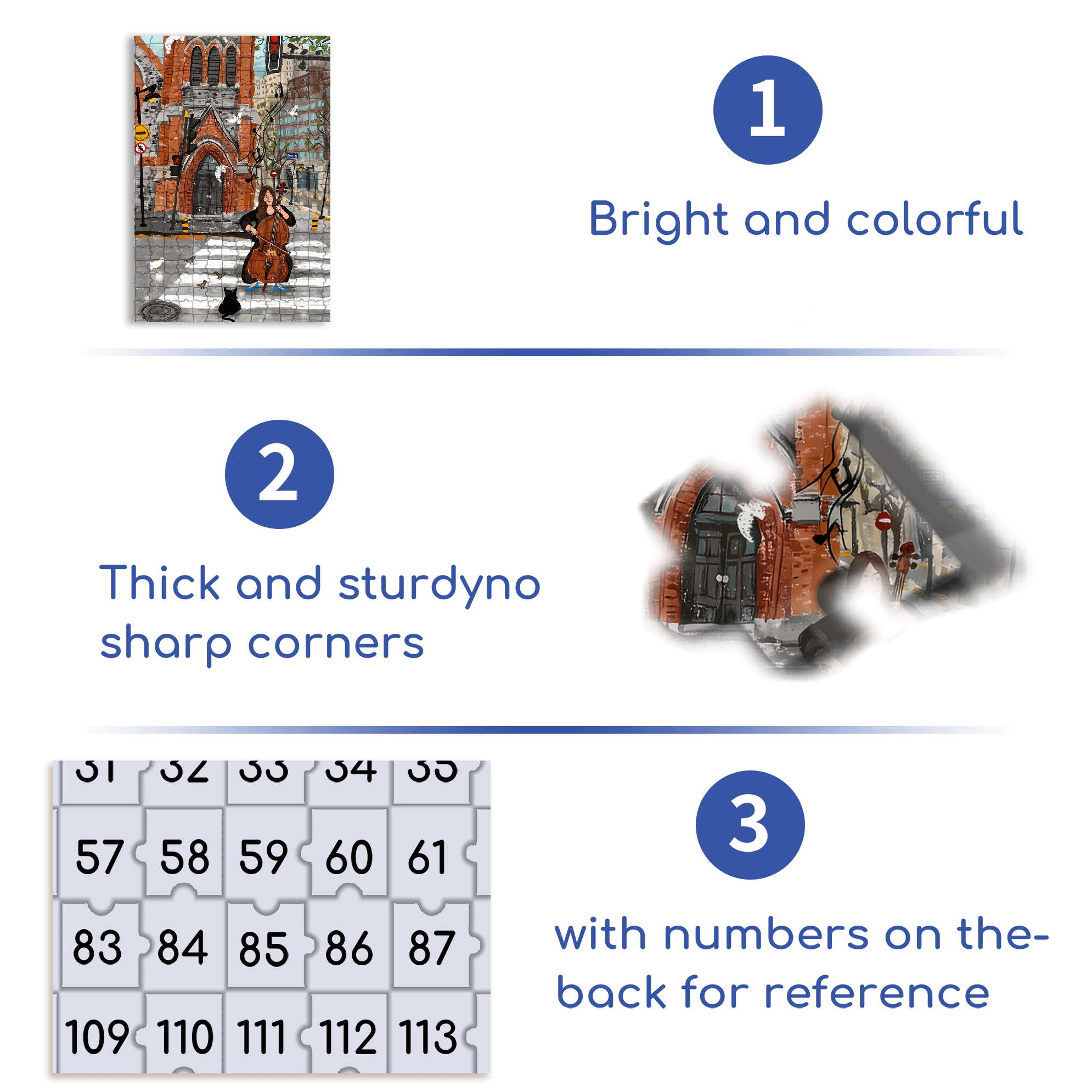 Cello Girl 500pcs/1000pcs Jigsaw Puzzle, Scratch-Resistant, Interactive Family Game & Brain-Boosting DIY Decor, Perfect for Halloween, Christmas & New Year Gifts, Family Puzzle Game