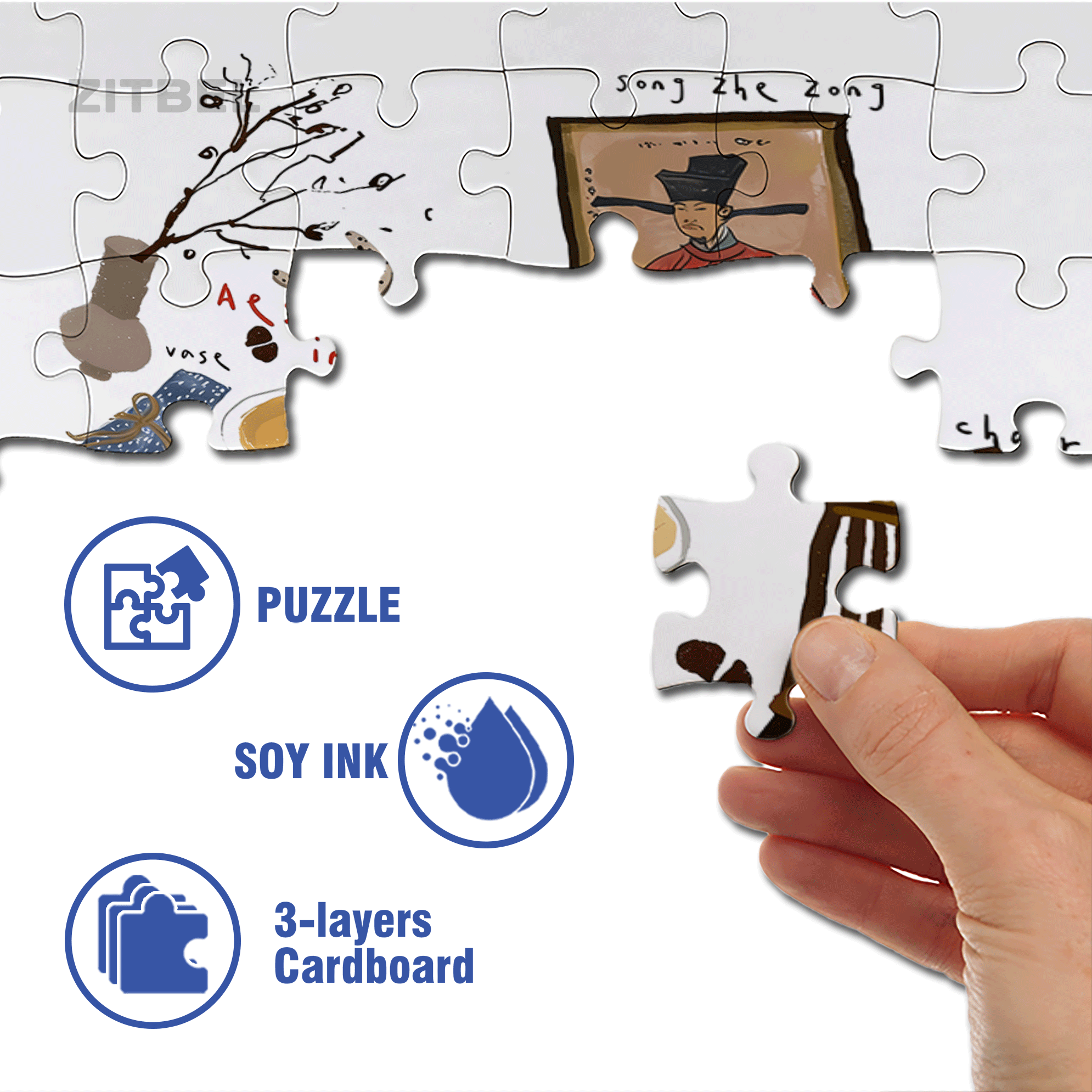 Chinese Style Caf¨¦ 500pcs/1000pcs Jigsaw Puzzle, Scratch-Resistant, Interactive Family Game & Brain-Boosting DIY Decor, Perfect for Halloween, Christmas & New Year Gifts, Family Puzzle Game
