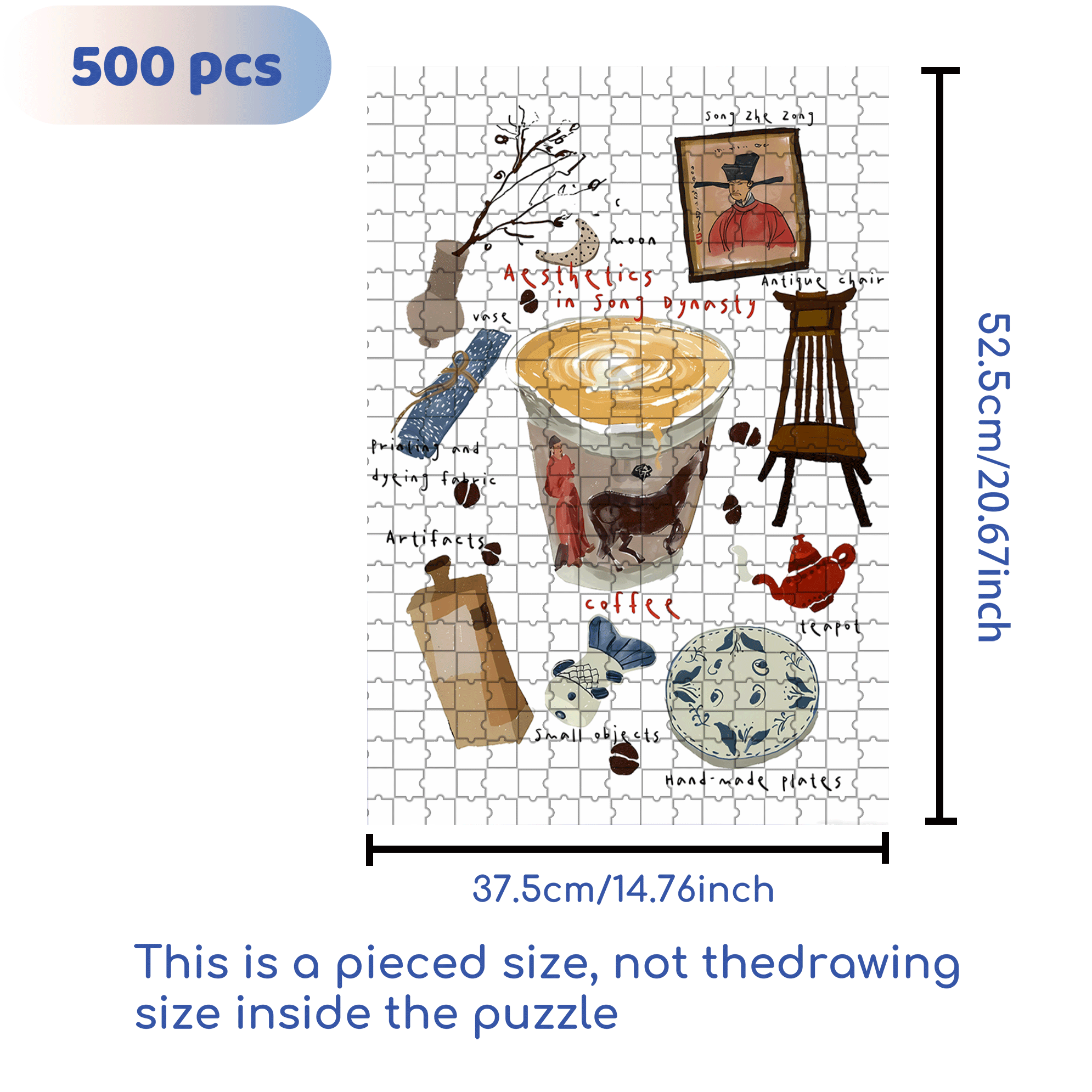 Chinese Style Caf¨¦ 500pcs/1000pcs Jigsaw Puzzle, Scratch-Resistant, Interactive Family Game & Brain-Boosting DIY Decor, Perfect for Halloween, Christmas & New Year Gifts, Family Puzzle Game