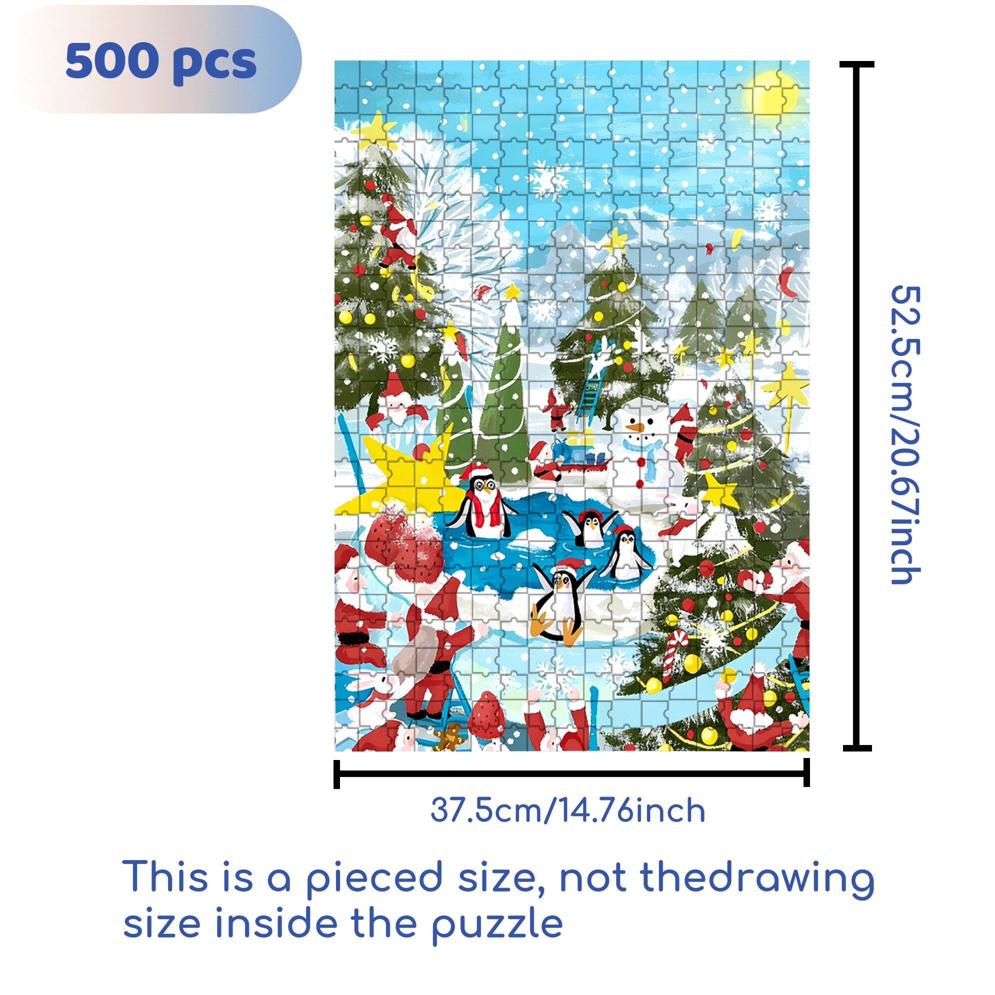 Christmas Party 500pcs/1000pcs Jigsaw Puzzle, Scratch-Resistant, Interactive Family Game & Brain-Boosting DIY Decor, Perfect for Halloween, Christmas & New Year Gifts, Family Puzzle Game