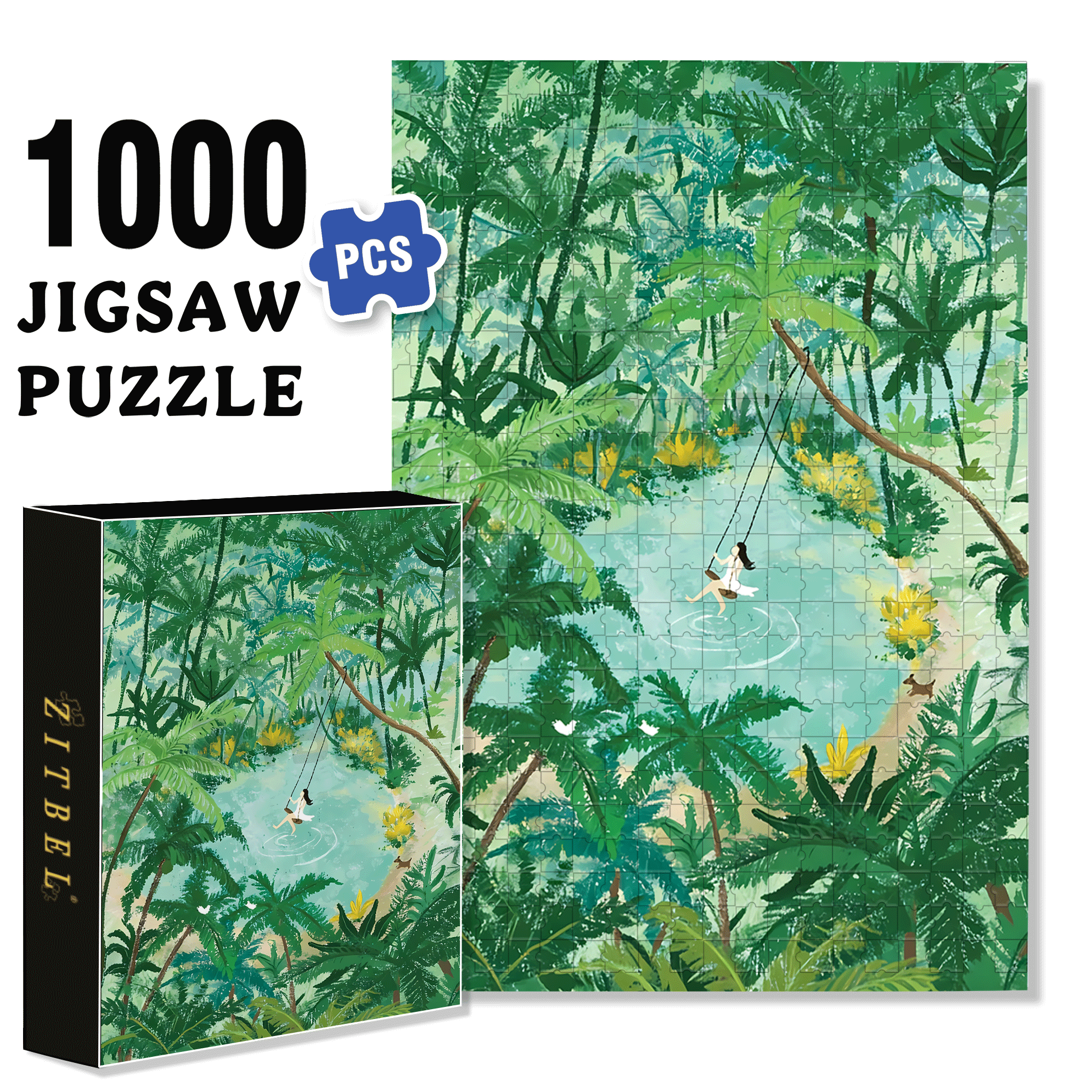 Coconut Grove 500pcs/1000pcs Jigsaw Puzzle, Scratch-Resistant, Interactive Family Game & Brain-Boosting DIY Decor, Perfect for Halloween, Christmas & New Year Gifts, Family Puzzle Game