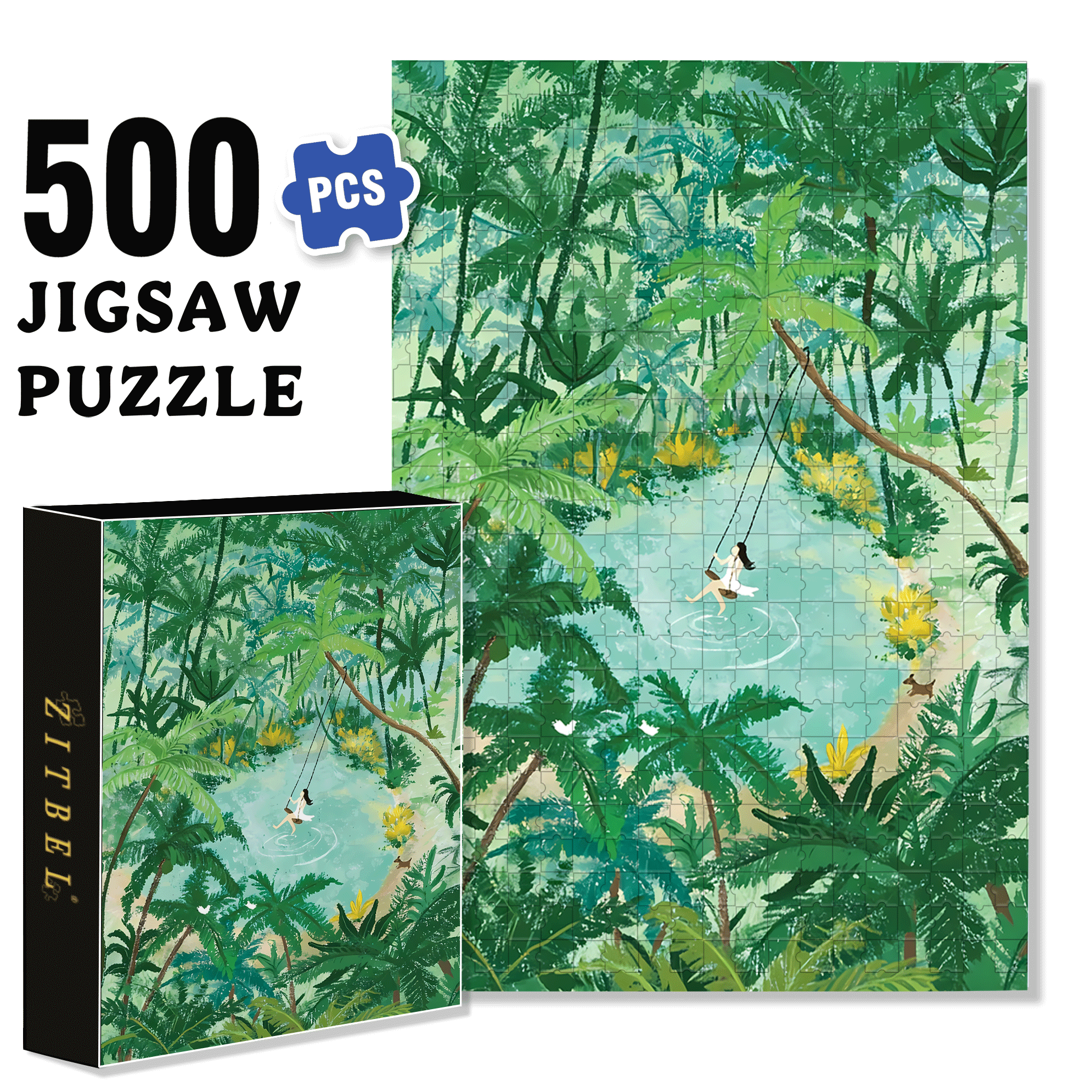 Coconut Grove 500pcs/1000pcs Jigsaw Puzzle, Scratch-Resistant, Interactive Family Game & Brain-Boosting DIY Decor, Perfect for Halloween, Christmas & New Year Gifts, Family Puzzle Game